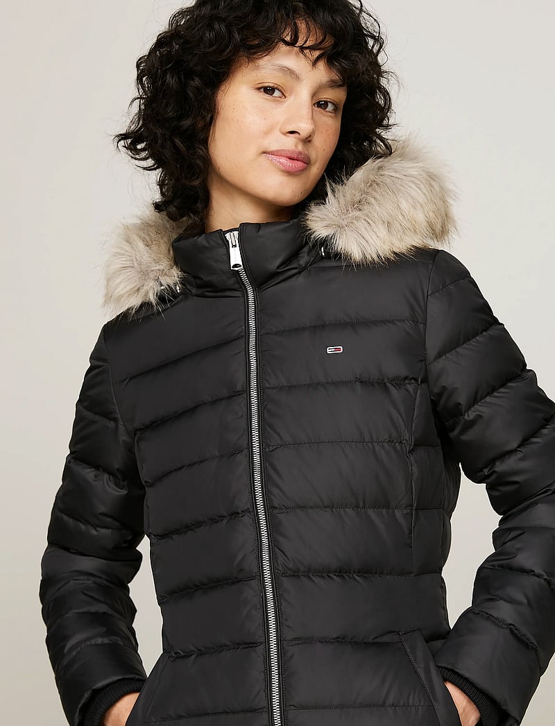 Tommy Jeans - TJW ESSENTIAL HOODED DOWN COAT - dunfrakker - black - 3