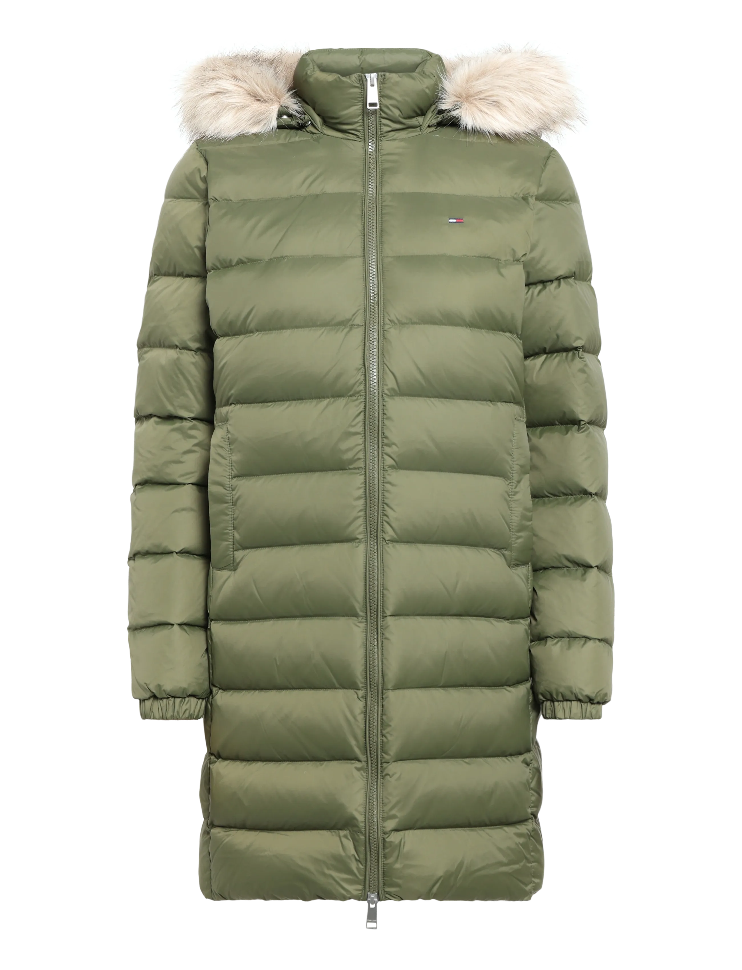 Tommy Jeans TJW ESSENTIAL HOODED DOWN COAT - Tommy Hilfiger - DARK GREENERY / khaki/green