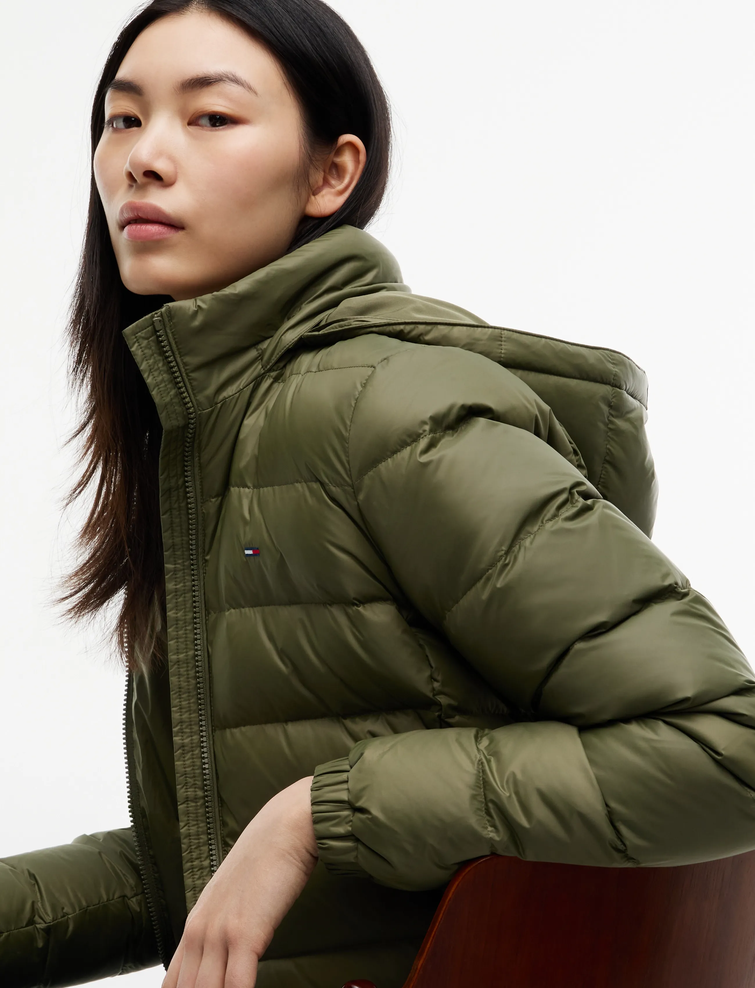 Tommy Jeans - TJW ESSENTIAL HOODED DOWN COAT - gefütterte & daunenjacken - dark greenery - 4