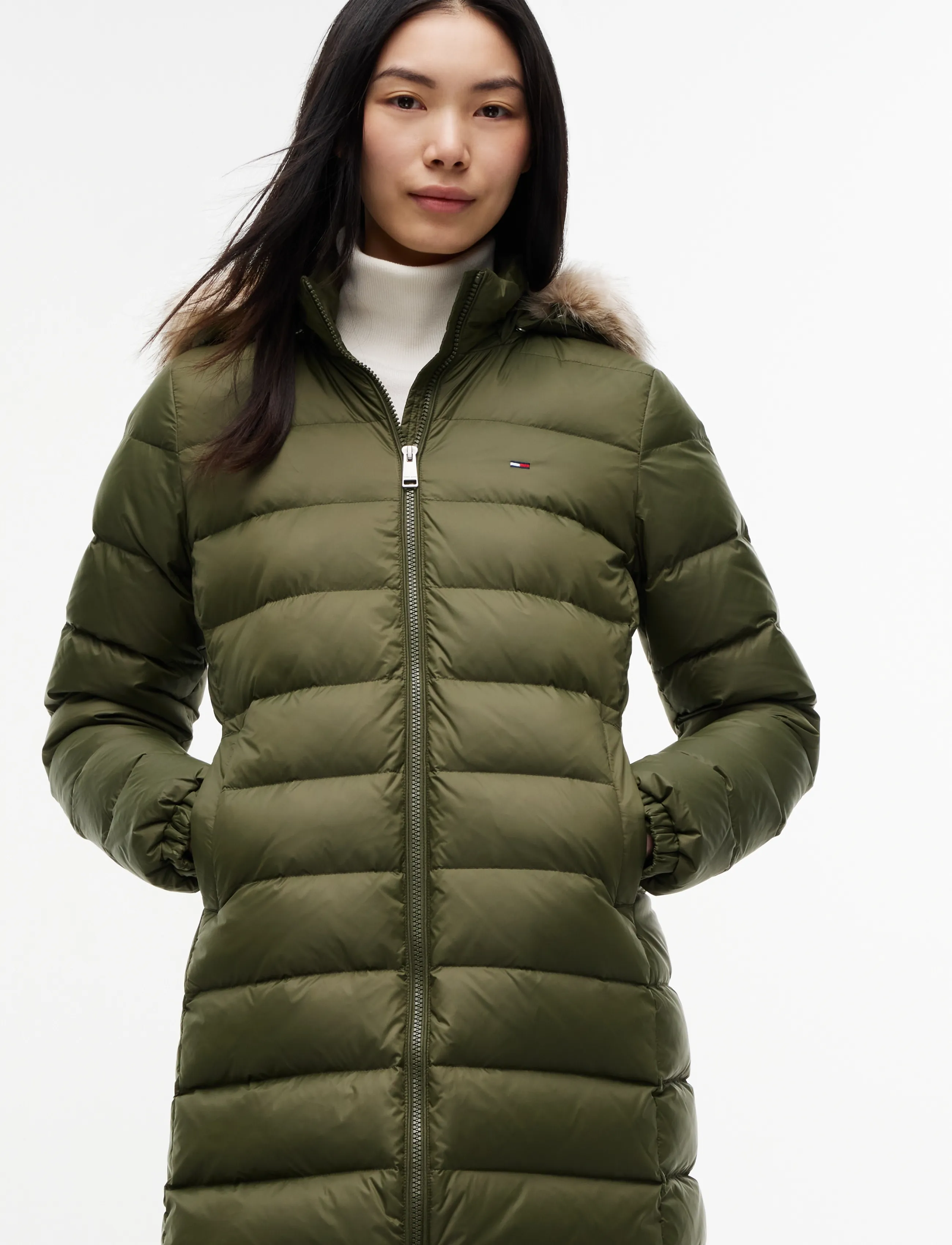 Tommy Jeans - TJW ESSENTIAL HOODED DOWN COAT - gefütterte & daunenjacken - dark greenery - 5