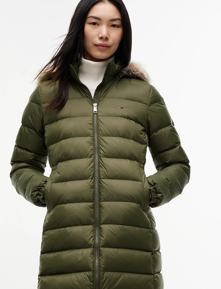 Tommy Jeans - TJW ESSENTIAL HOODED DOWN COAT - winterjacken - dark greenery - 5