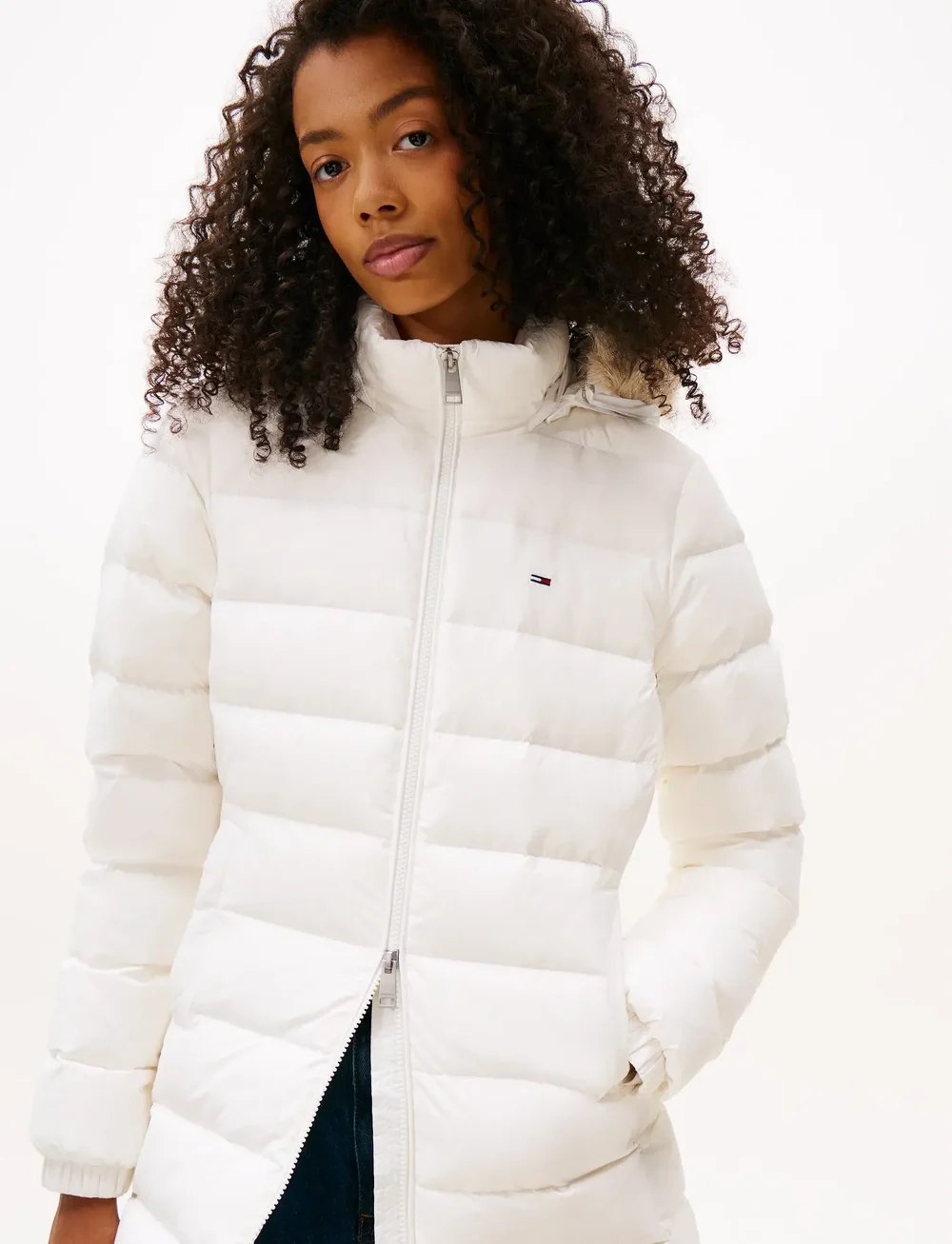 Tommy Jeans - TJW ESSENTIAL HOODED DOWN COAT - dunkappor - ecru - 2