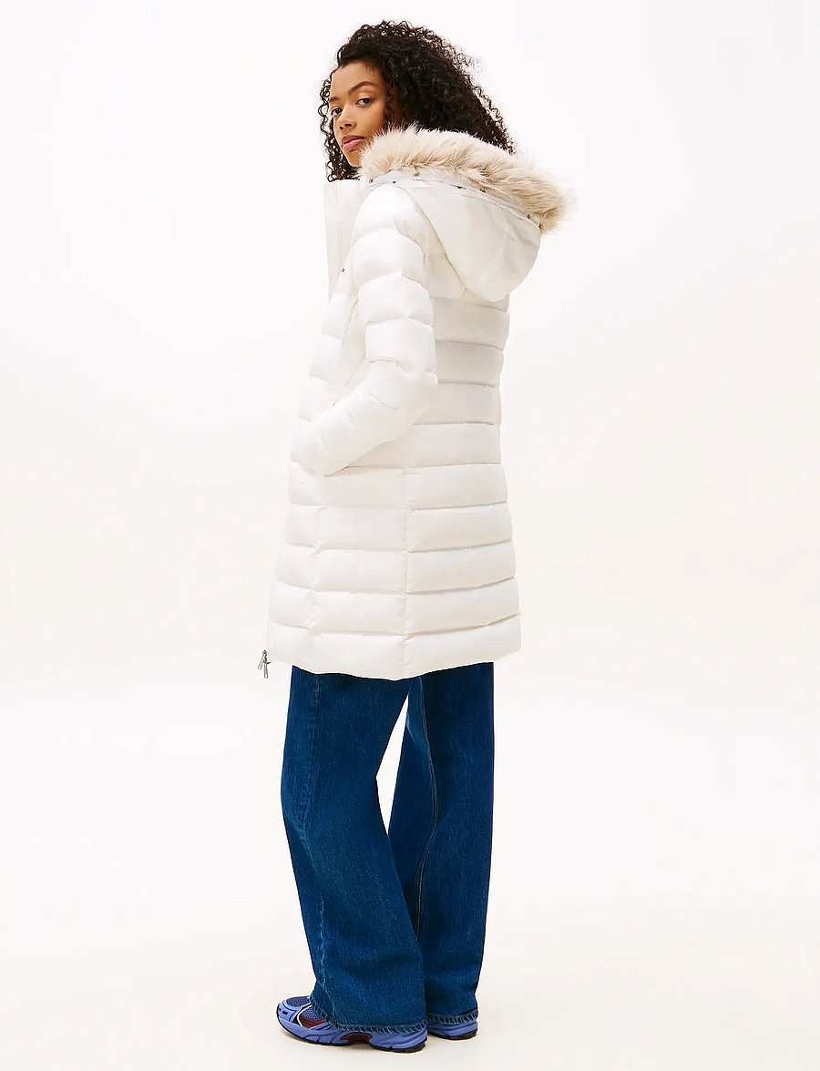 Tommy Jeans - TJW ESSENTIAL HOODED DOWN COAT - winterjacken - ecru - 5