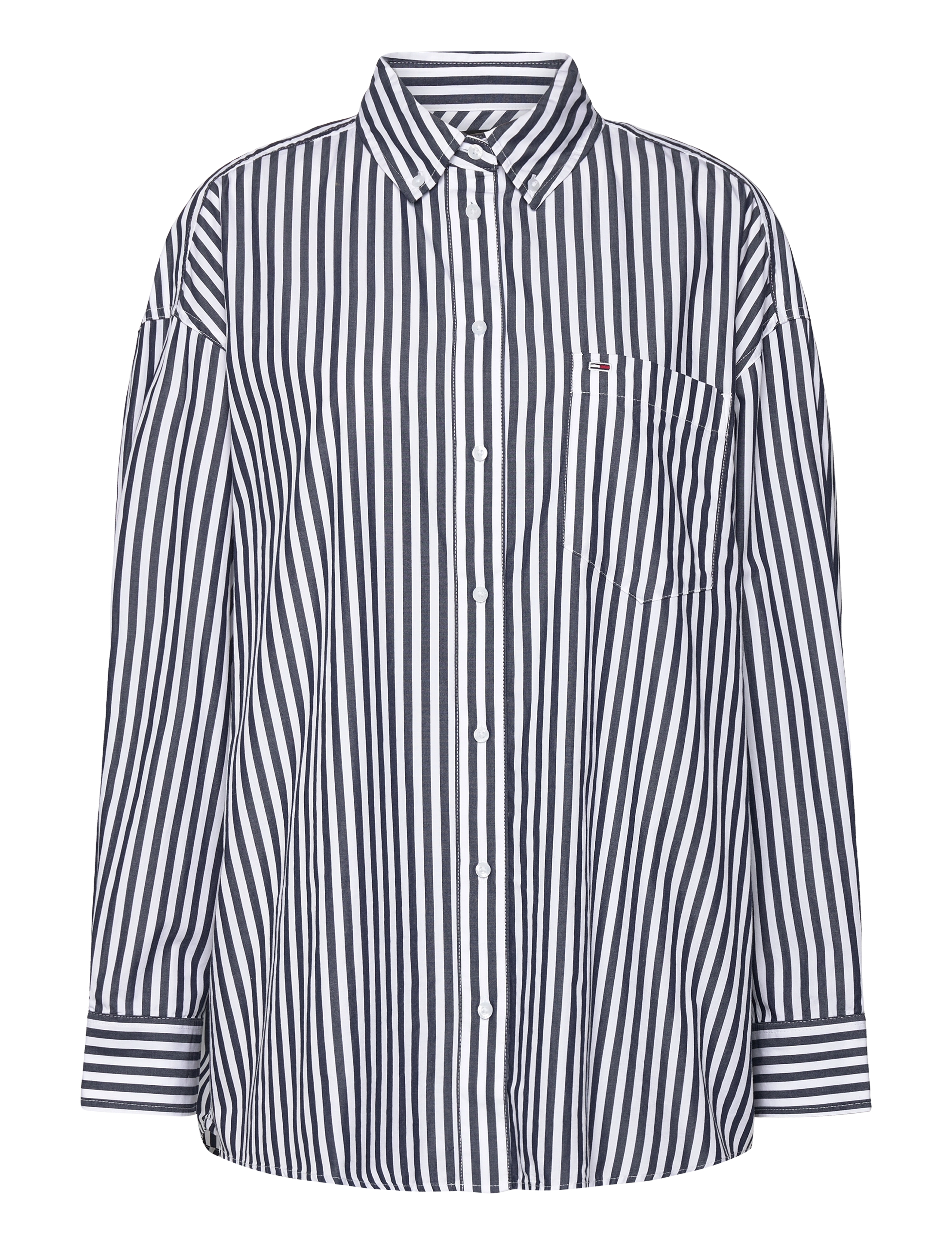 TOMMY JEANS Tjw Ovs Pinstripe Shirt Navy - XS - Damen
