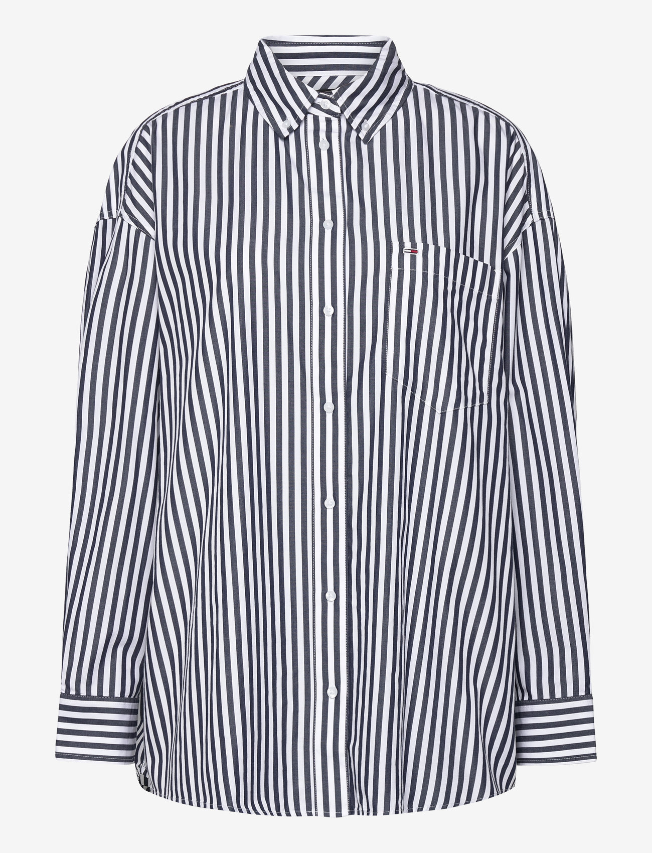 Tommy Jeans - TJW OVS PINSTRIPE SHIRT - langärmlige hemden - dark night navy / stripe - 0