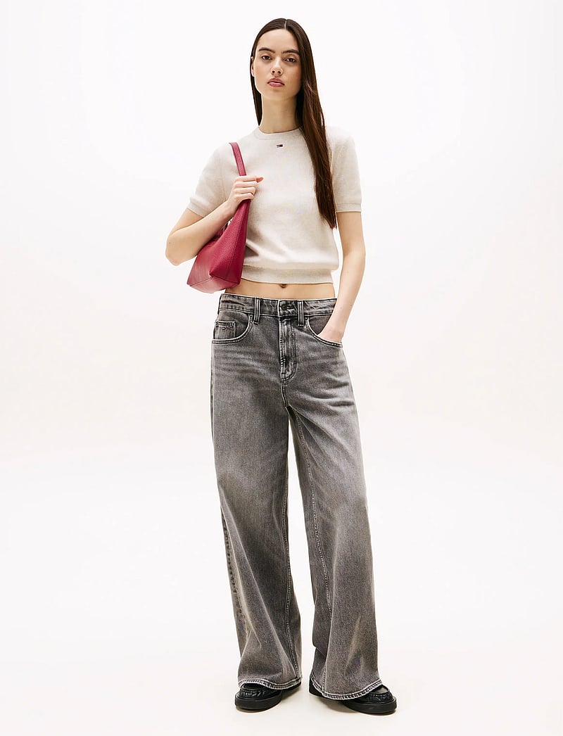 Tommy Jeans - TJW ESSENTIAL SS SWEATER - crop tops - oat marl htr - 2