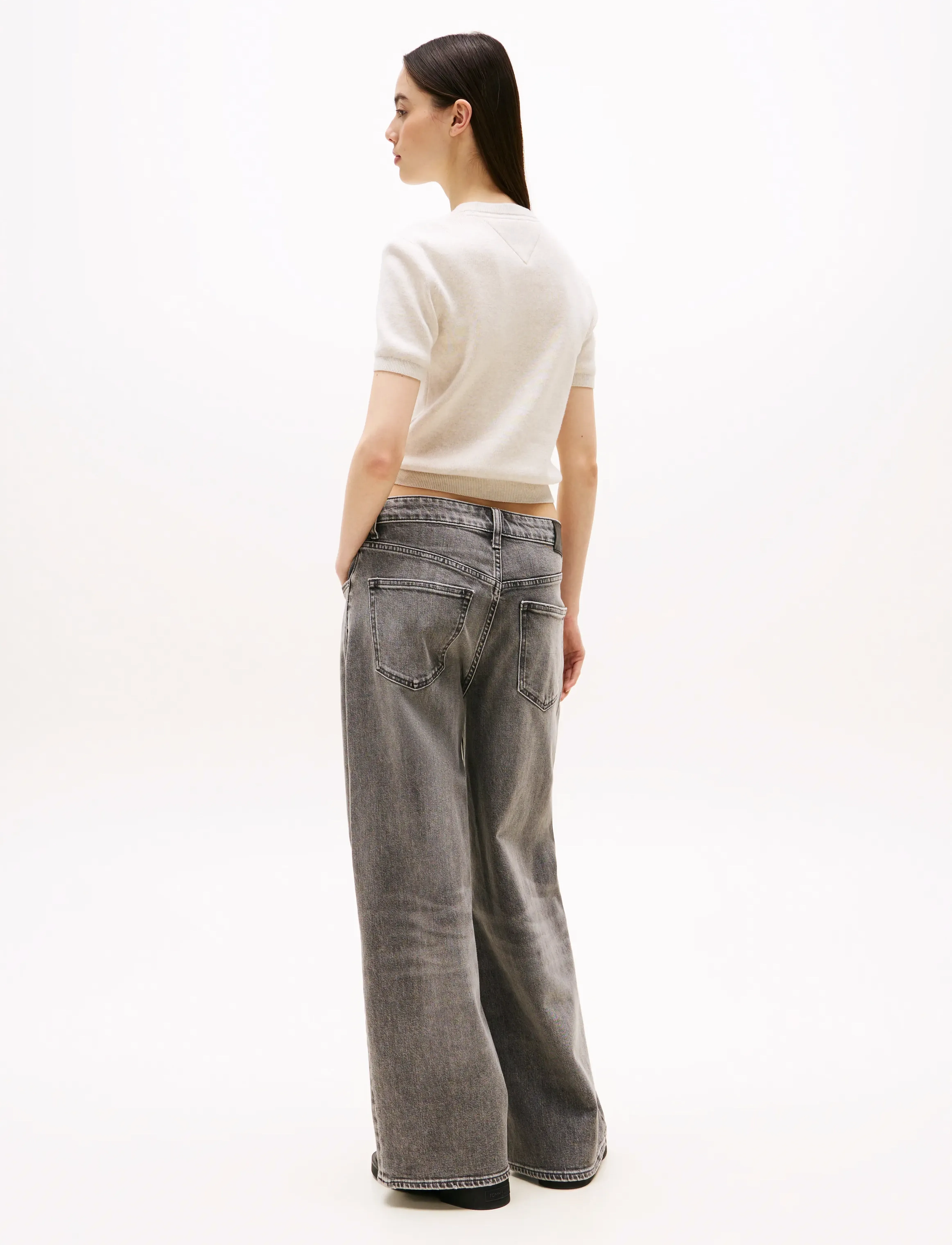 Tommy Jeans - TJW ESSENTIAL SS SWEATER - crop tops - oat marl htr - 3
