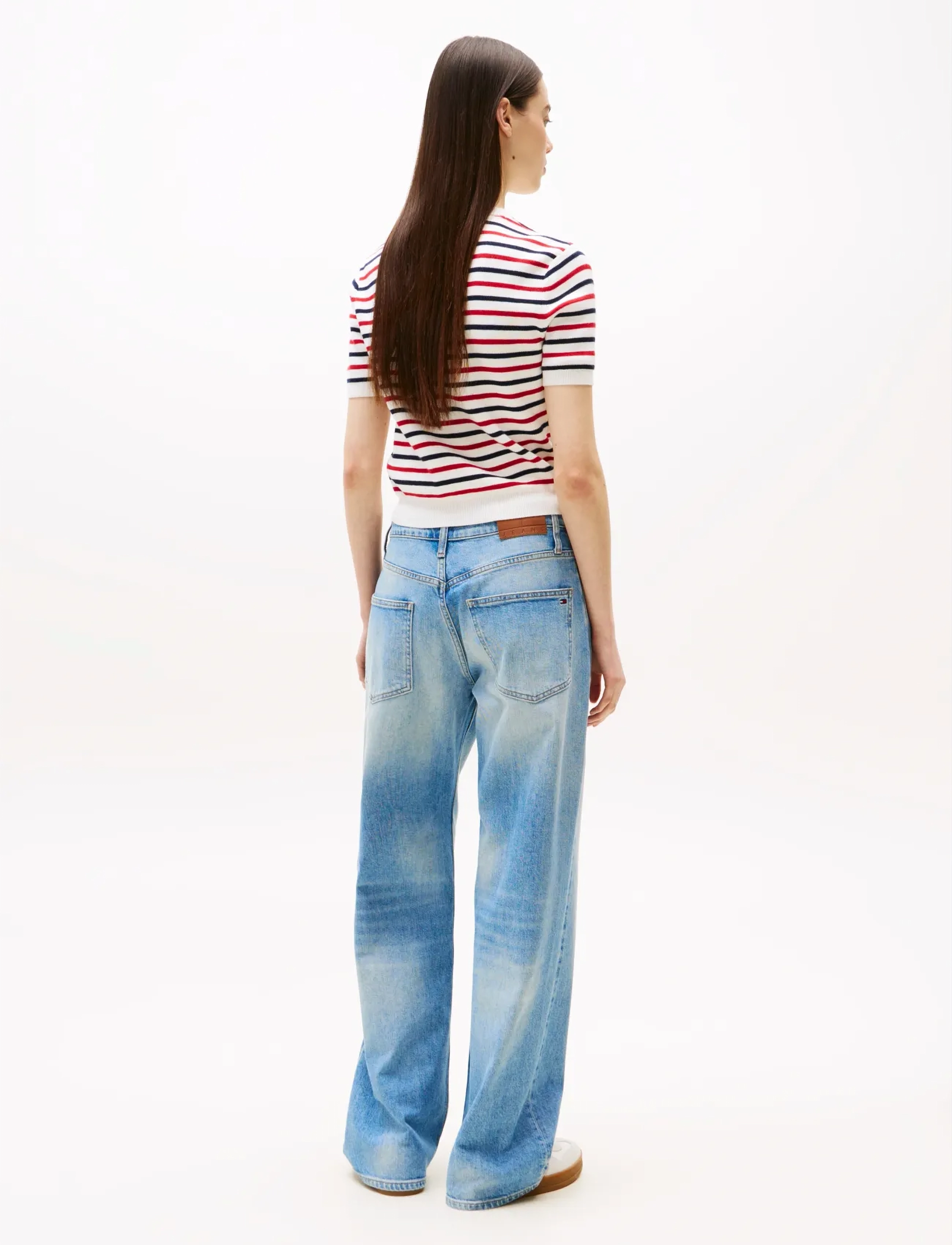 Tommy Jeans - TJW ESSENTIAL SS SWEATER - crop tops - white   red   navy stripe - 3