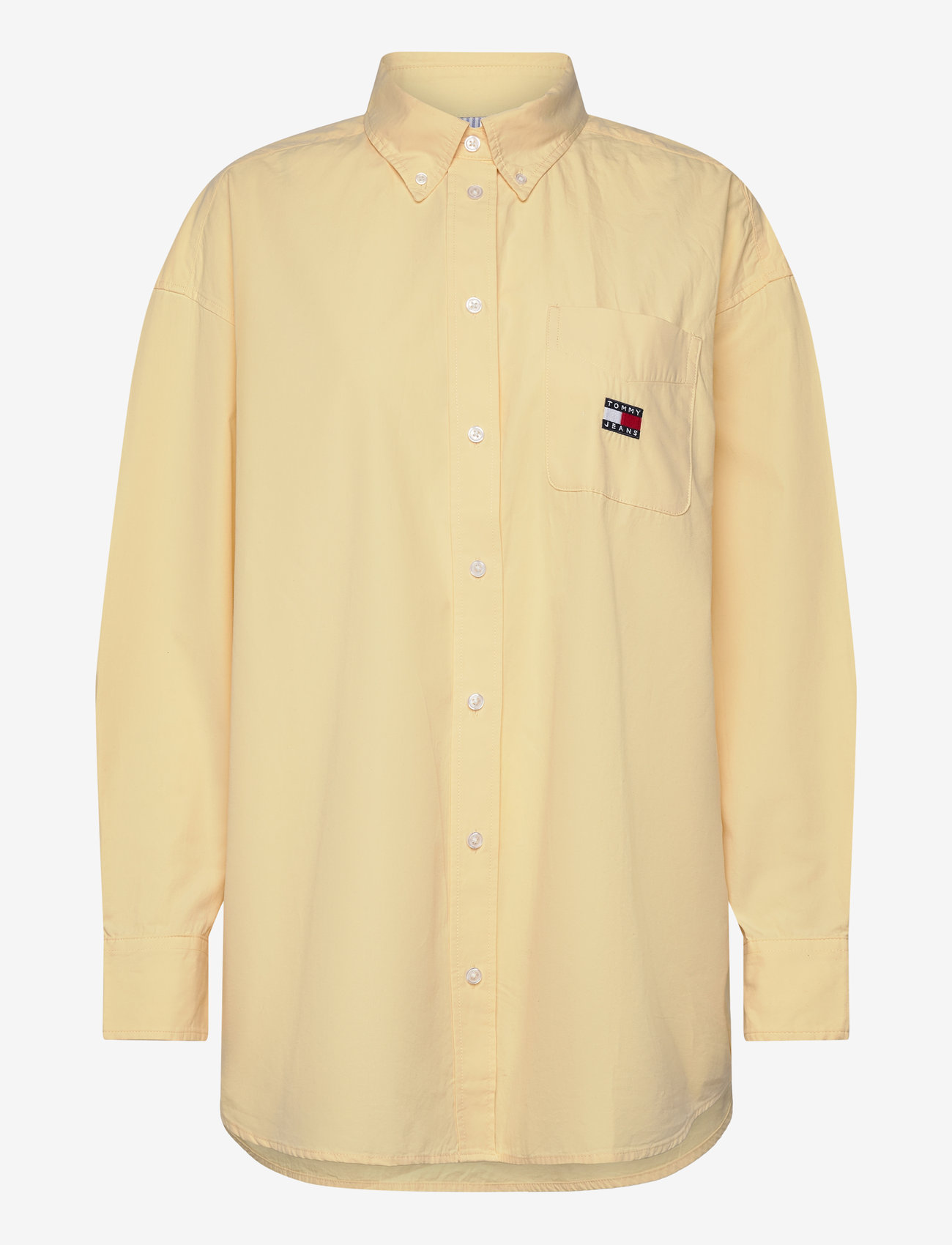 Tommy Jeans - TJW OVS BADGE  POPLIN SHIRT EXT - custard cream - 1