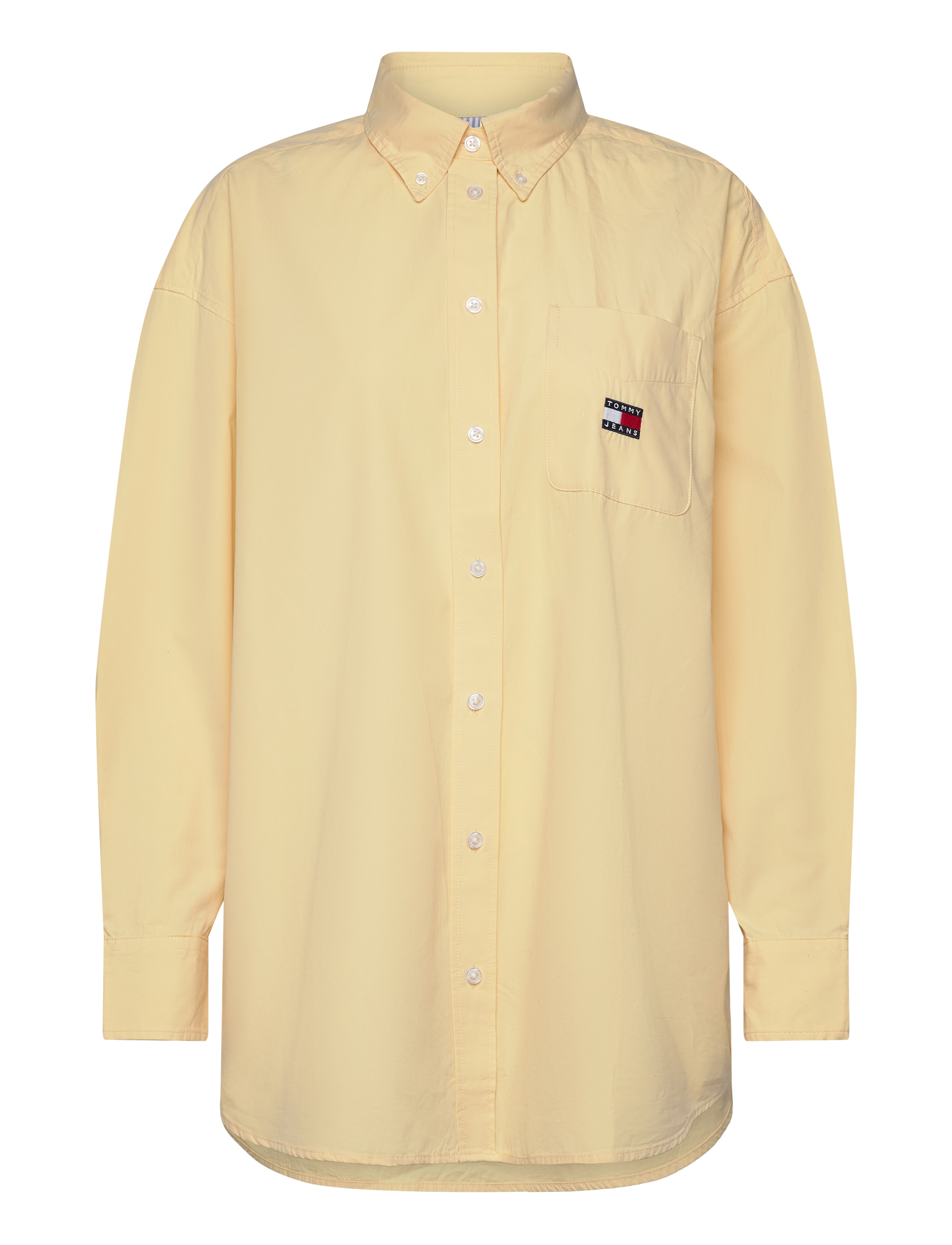 Tommy Jeans - TJW OVS BADGE  POPLIN SHIRT EXT - custard cream - 1
