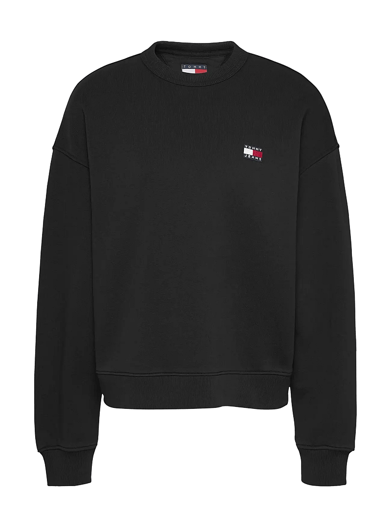 Tommy Jeans - TJW BXY BADGE CREW - vardagsstil - black - 1