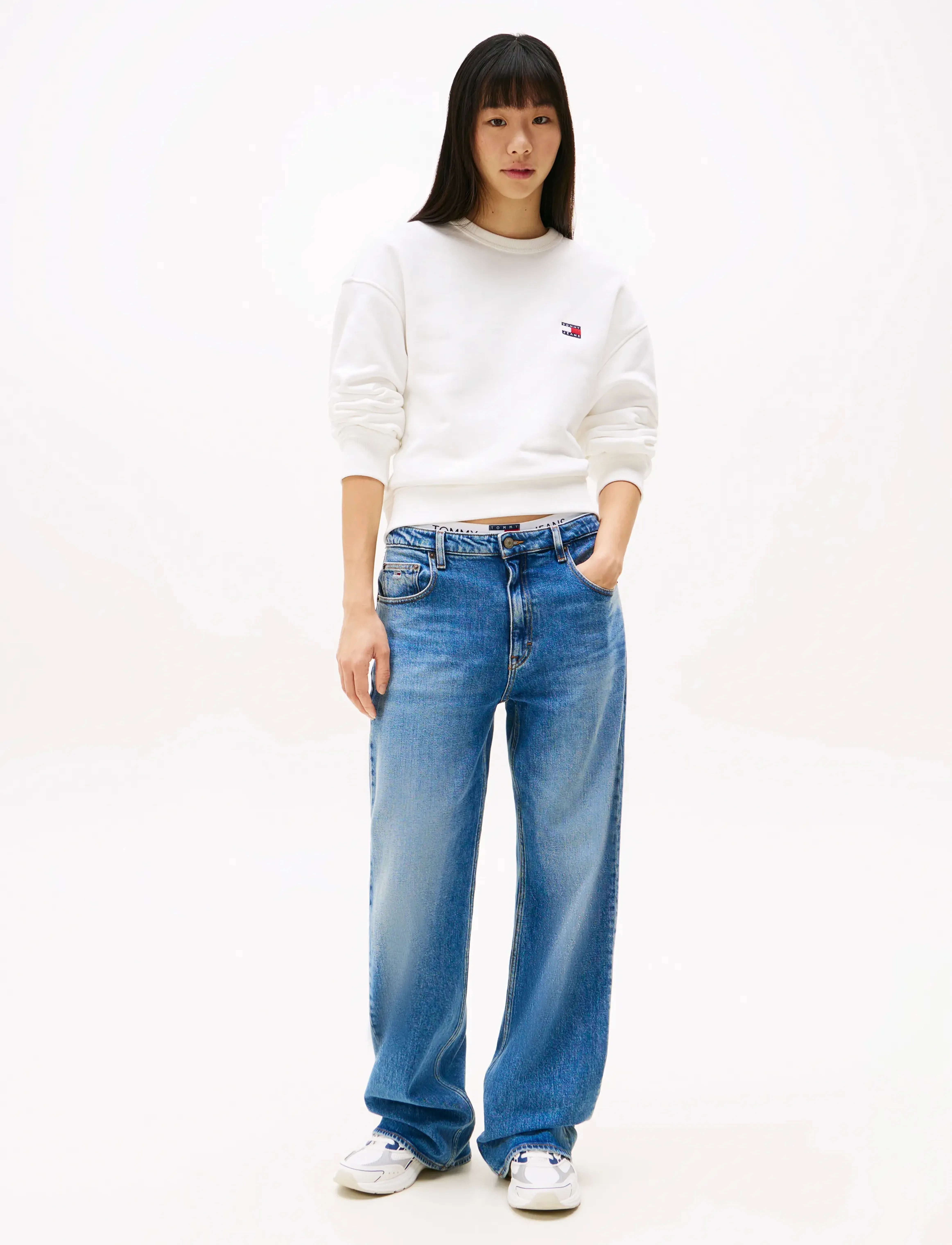 Tommy Jeans - TJW BXY BADGE CREW - sweaters - ecru - 2