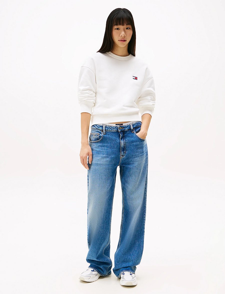 Tommy Jeans - TJW BXY BADGE CREW - dressipluusid - ecru - 2
