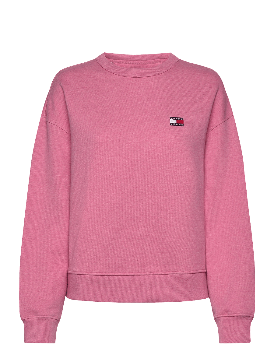 Tommy Jeans - TJW BXY BADGE CREW - dressipluusid - pink crush htr - 1