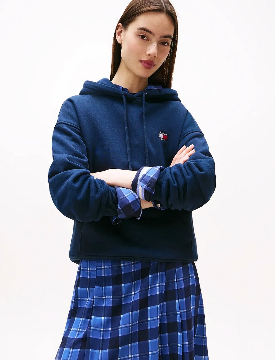 Tommy Jeans - TJW BXY BADGE HOODIE EXT - hoodies - dark night navy - 0