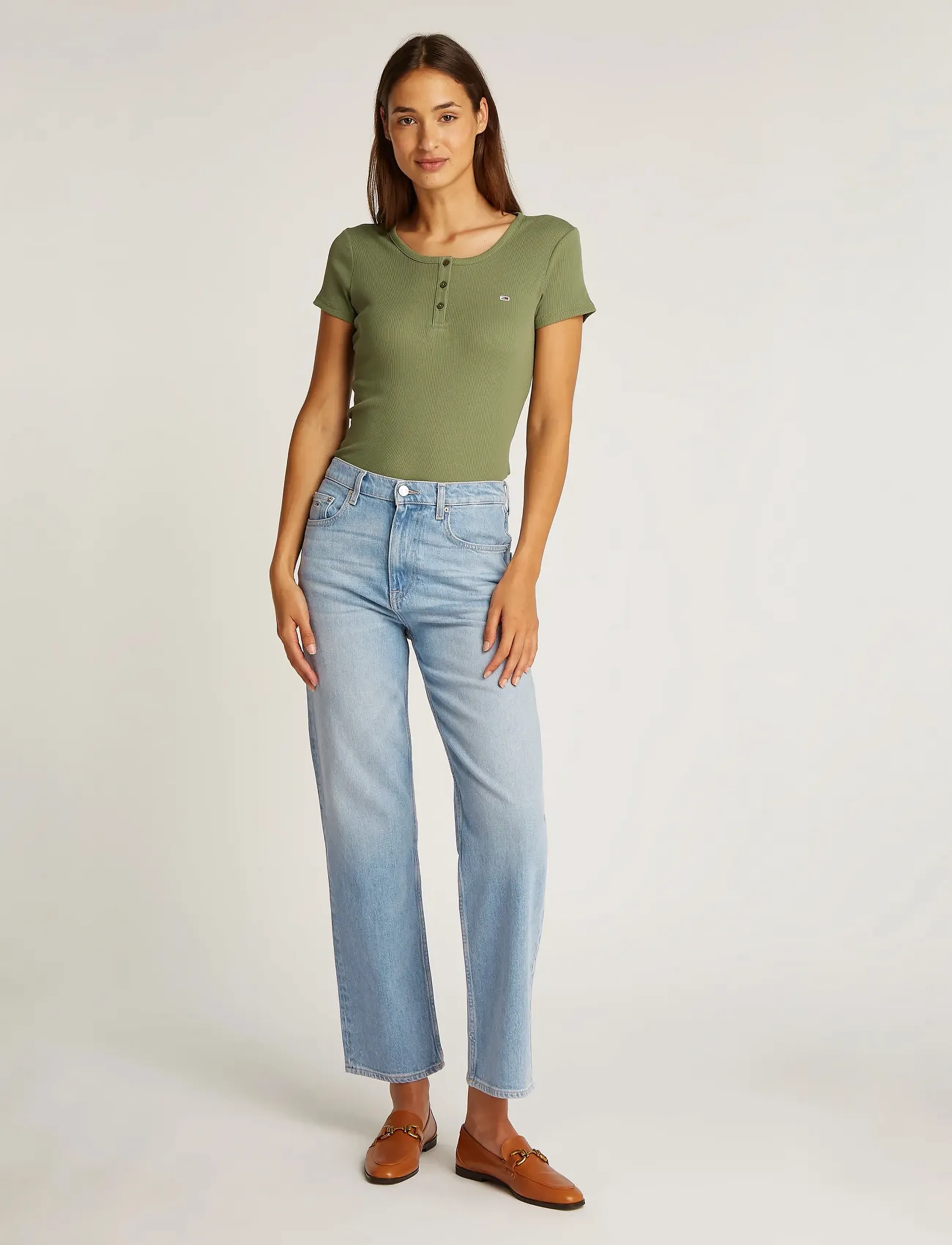 Tommy Jeans LAYLA HR SLIM STRAIGHT CH0115 - Tøj - DENIM LIGHT / blue