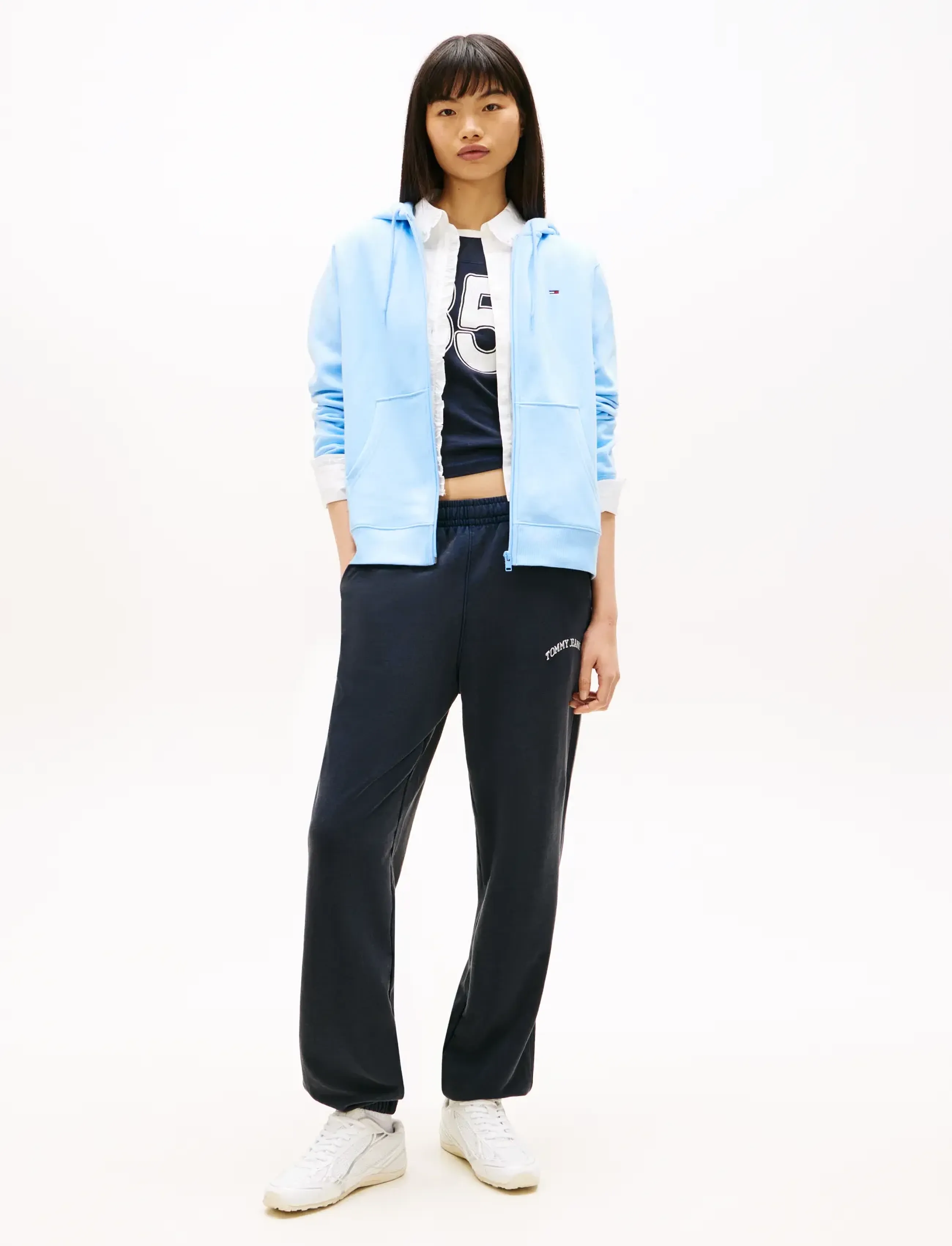 Tommy Jeans - TJW REG S FLAG ZIP THRU - hoodies - light powdery blue - 3