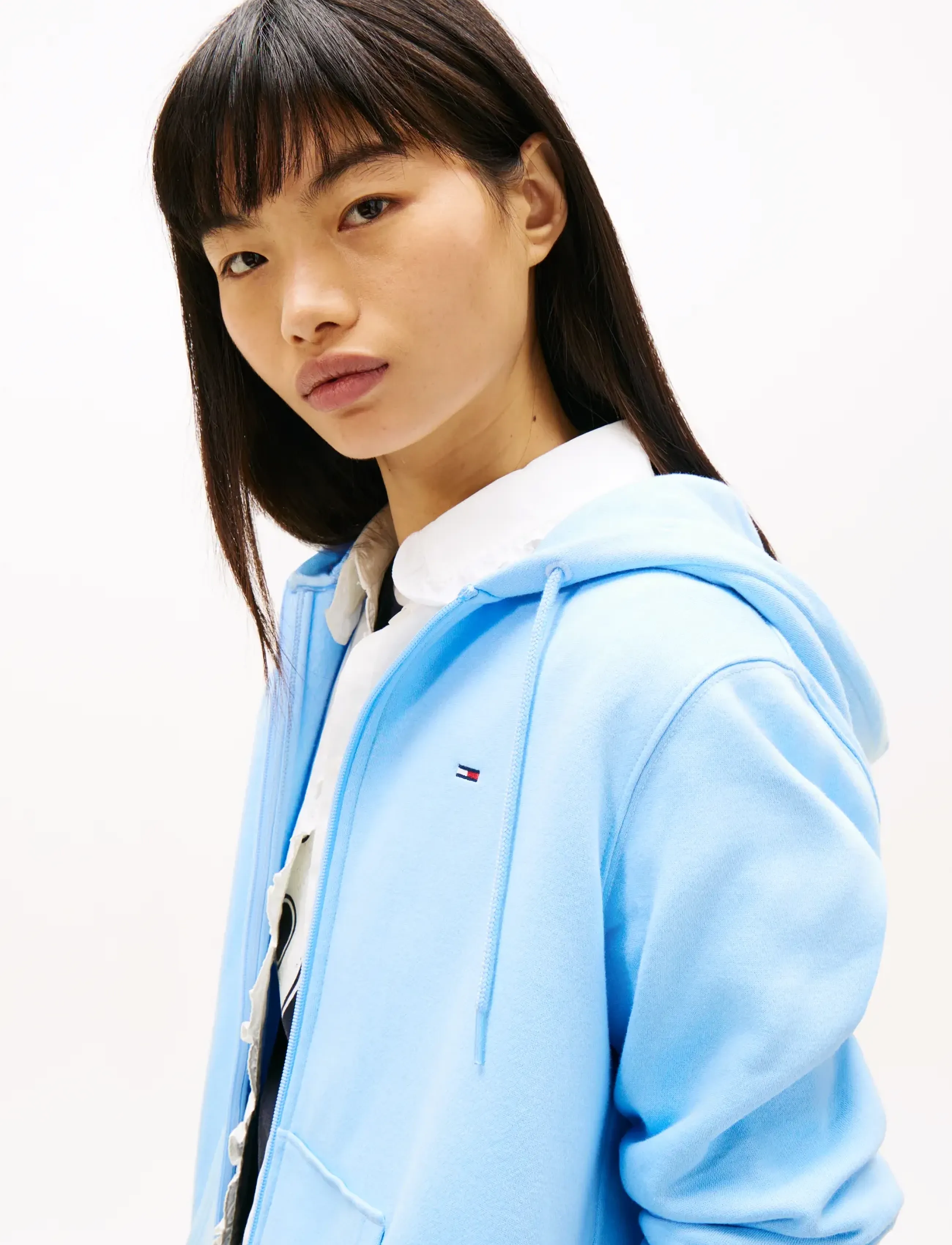 Tommy Jeans - TJW REG S FLAG ZIP THRU - hoodies - light powdery blue - 4