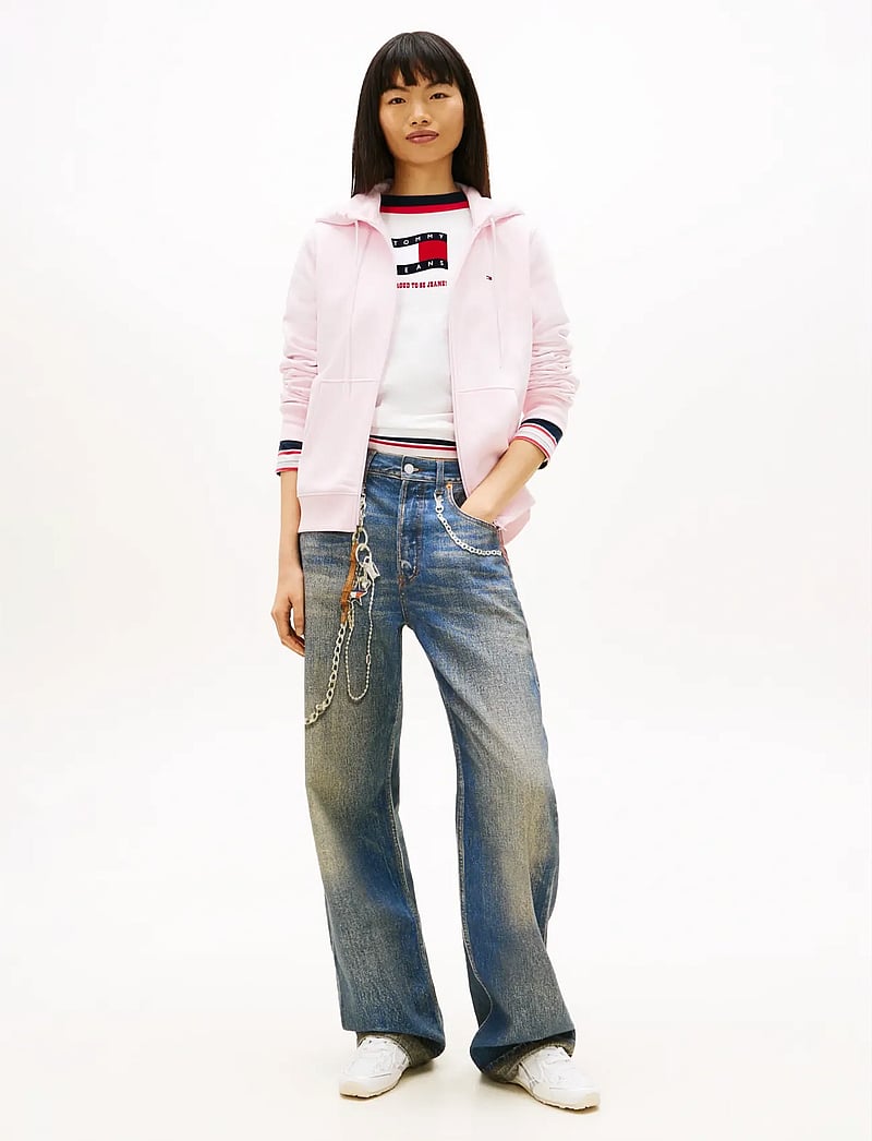 Tommy Jeans - TJW REG S FLAG ZIP THRU - kapuzenpullover - pearly pink - 3