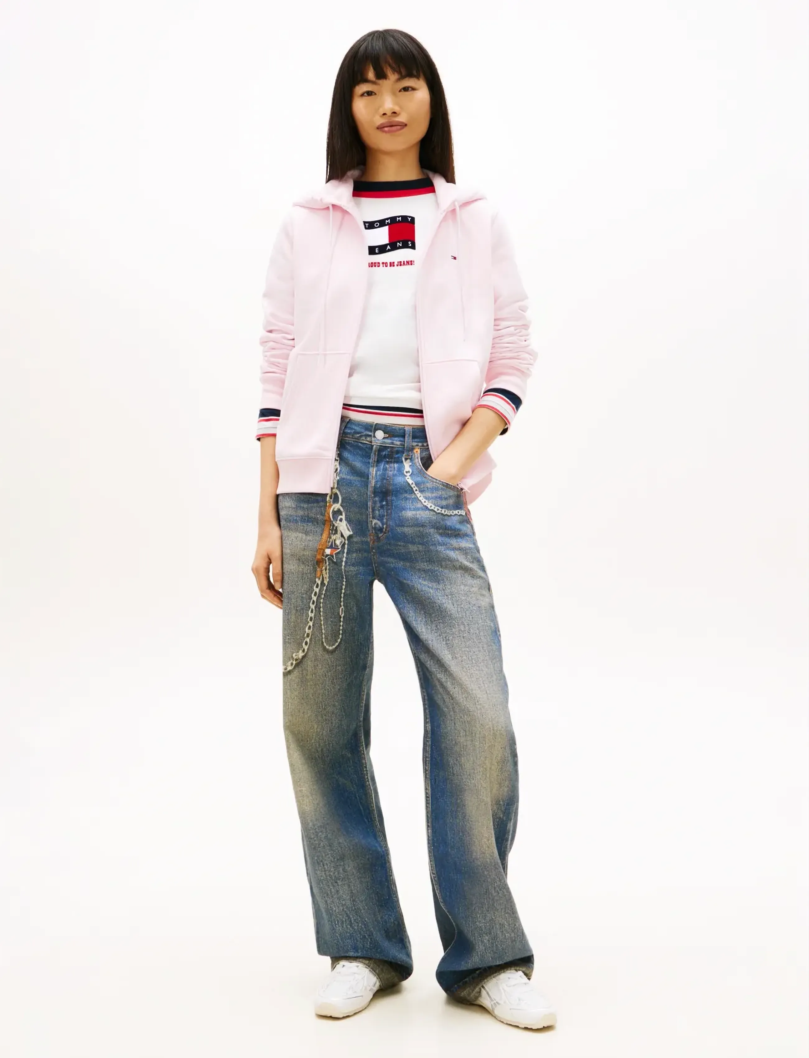 Tommy Jeans - TJW REG S FLAG ZIP THRU - pearly pink - 3