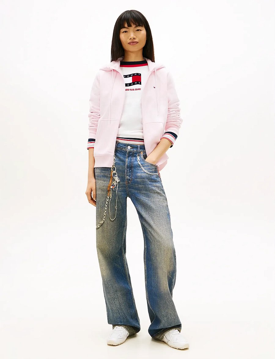 Tommy Jeans - TJW REG S FLAG ZIP THRU - pearly pink - 3