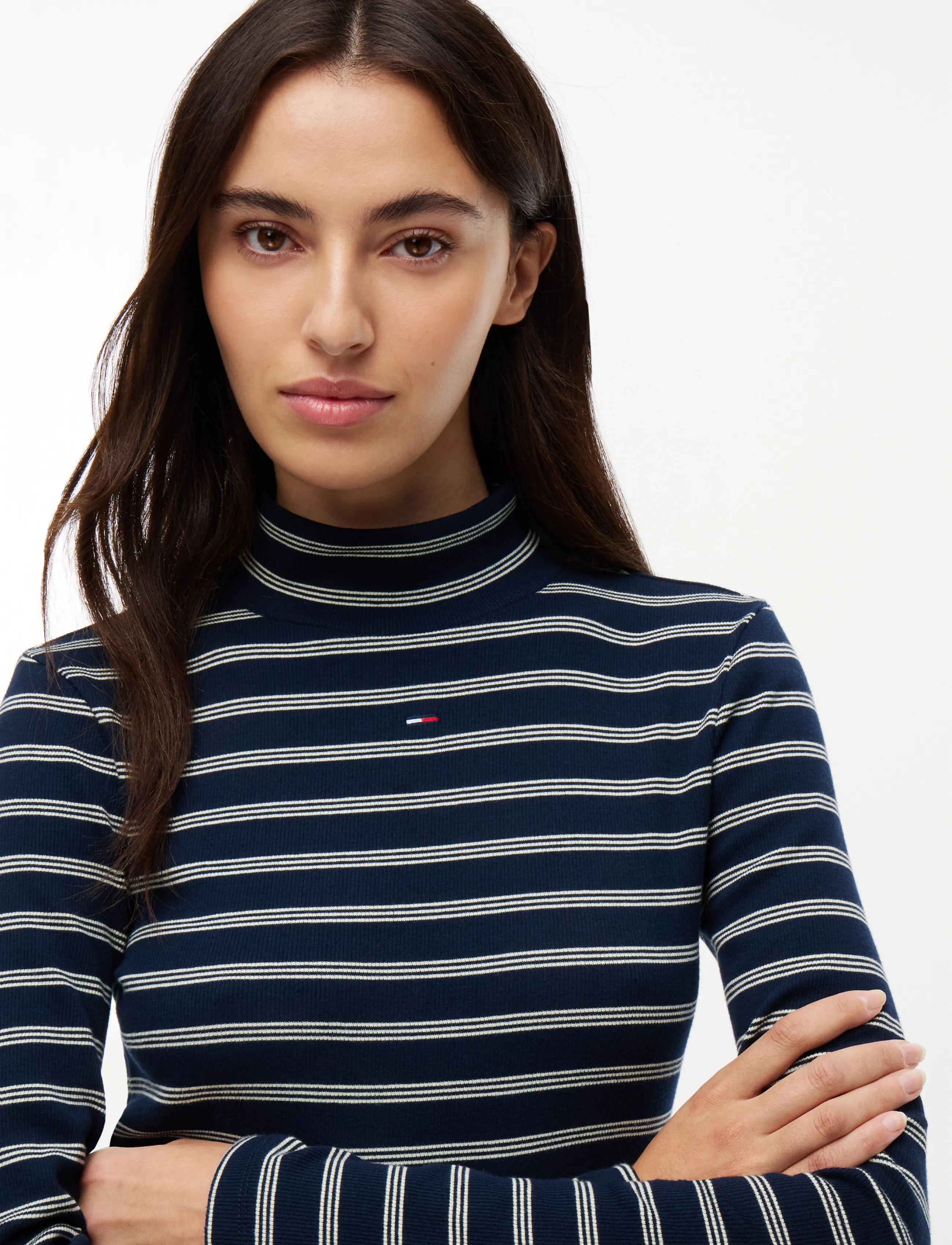 Tommy Jeans - TJW ESSENTIAL MOCK NECK - polotröjor - dark blue   day lily stripe - 3
