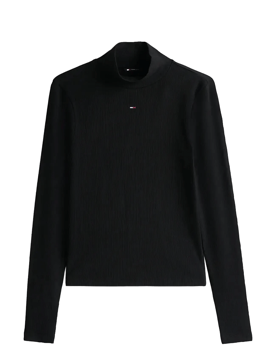 Tommy Jeans - TJW ESSENTIAL MOCK NECK - långärmade toppar - black - 1