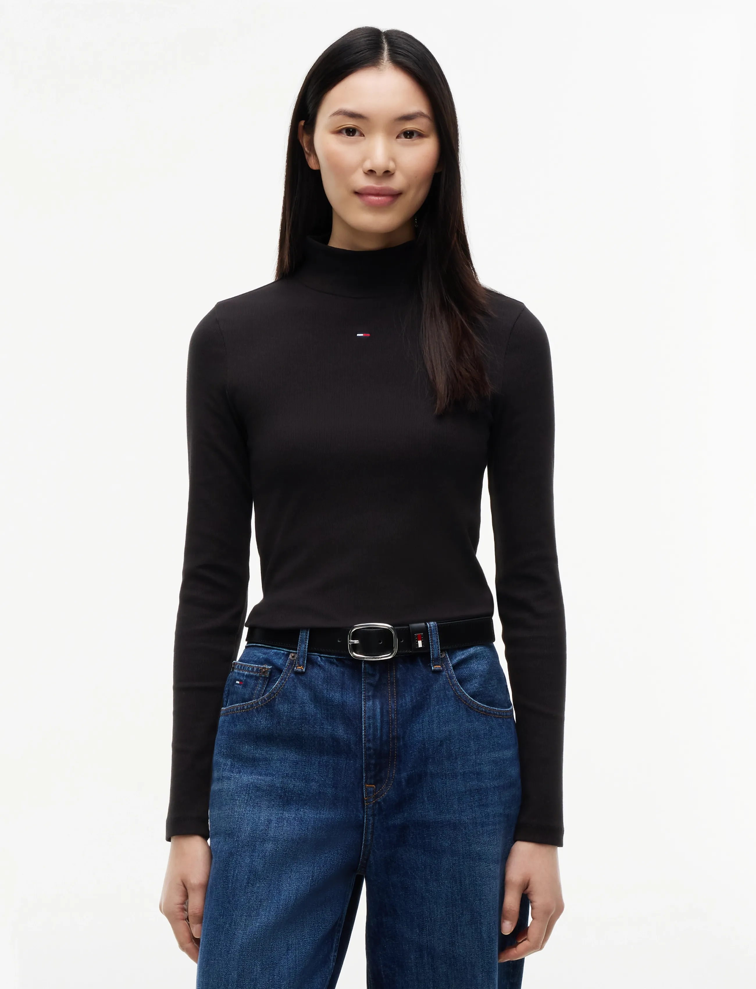 Tommy Jeans - TJW ESSENTIAL MOCK NECK - rullekraver - black - 0
