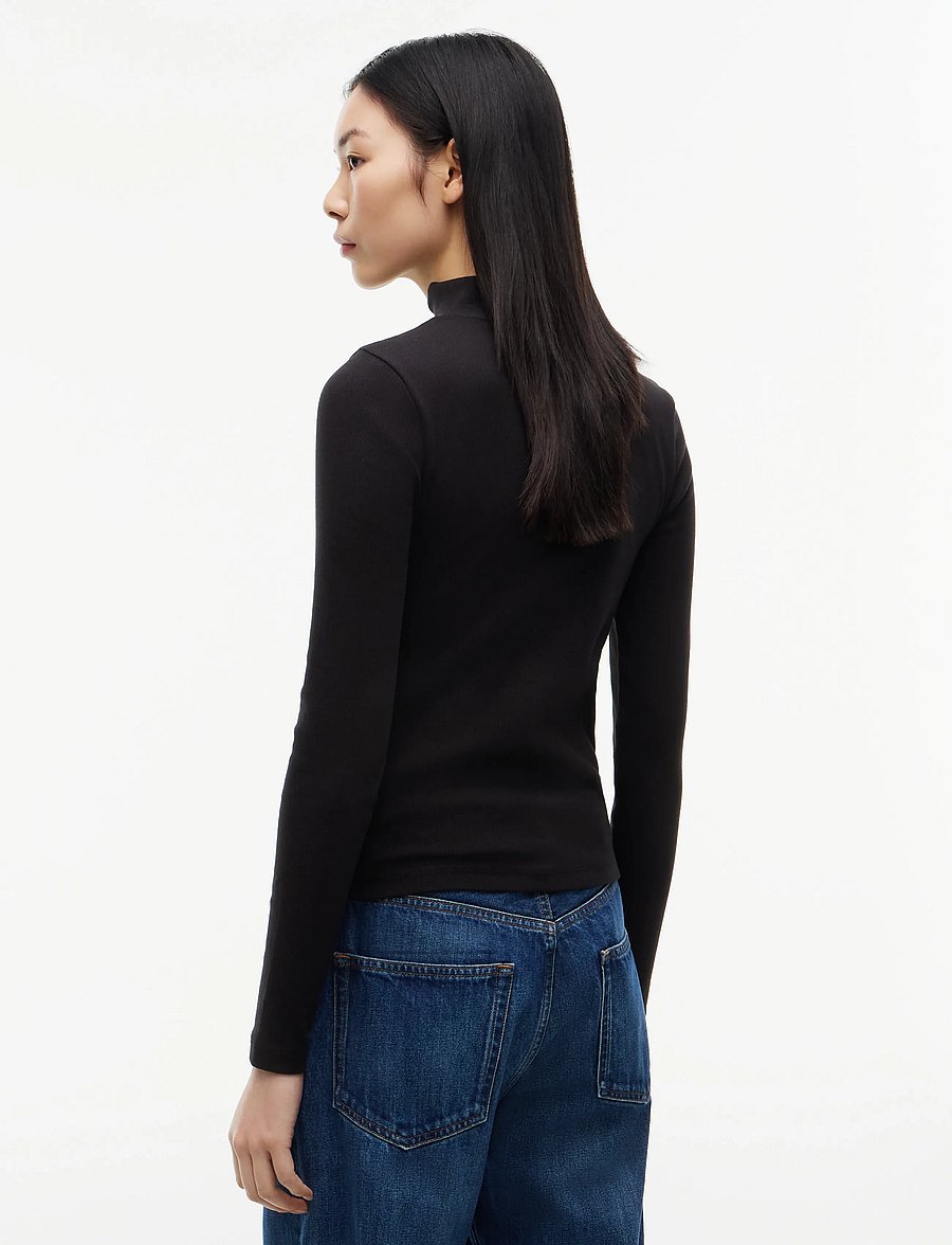 Tommy Jeans - TJW ESSENTIAL MOCK NECK - långärmade toppar - black - 3