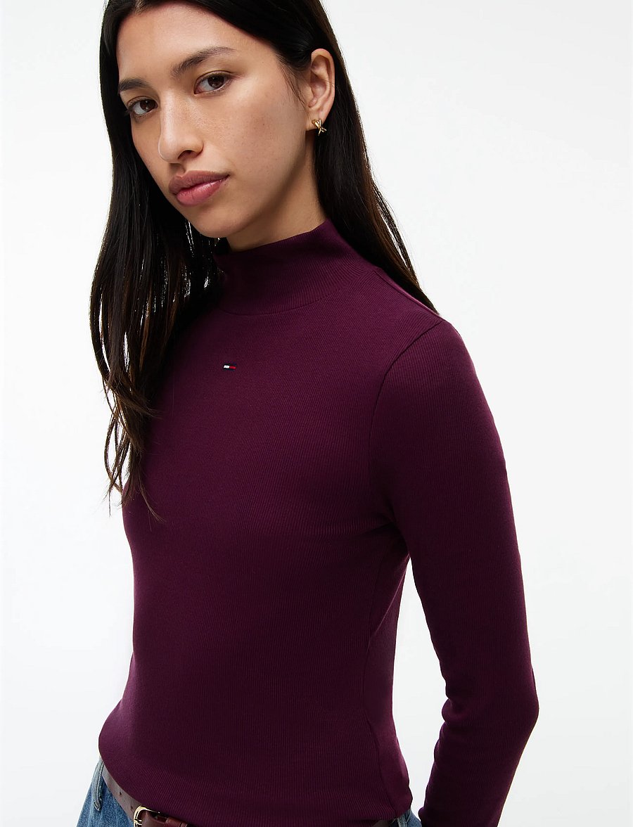 Tommy Jeans - TJW ESSENTIAL MOCK NECK - kõrge kaelusega kudumid - calypso berry - 3