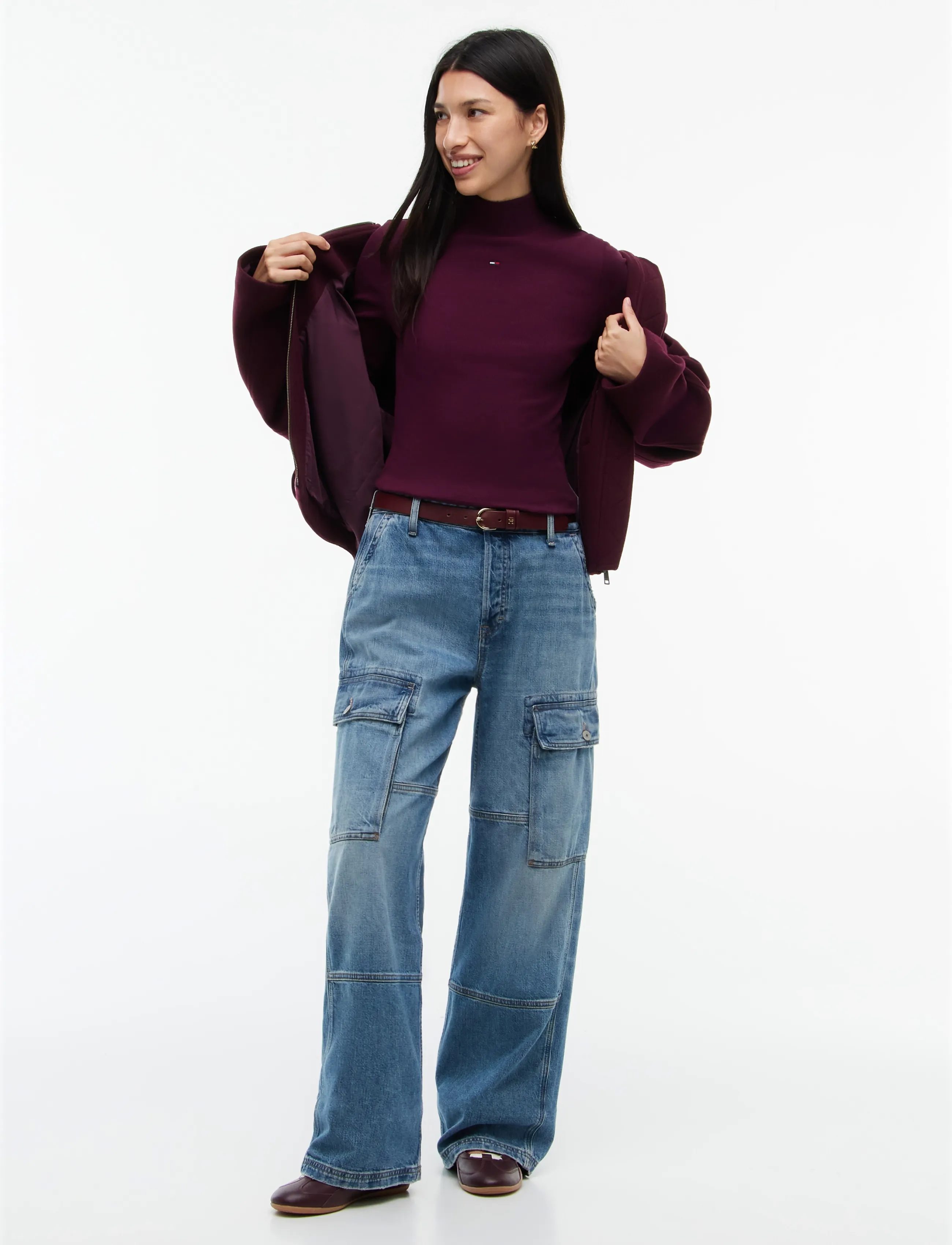 Tommy Jeans - TJW ESSENTIAL MOCK NECK - kõrge kaelusega kudumid - calypso berry - 4