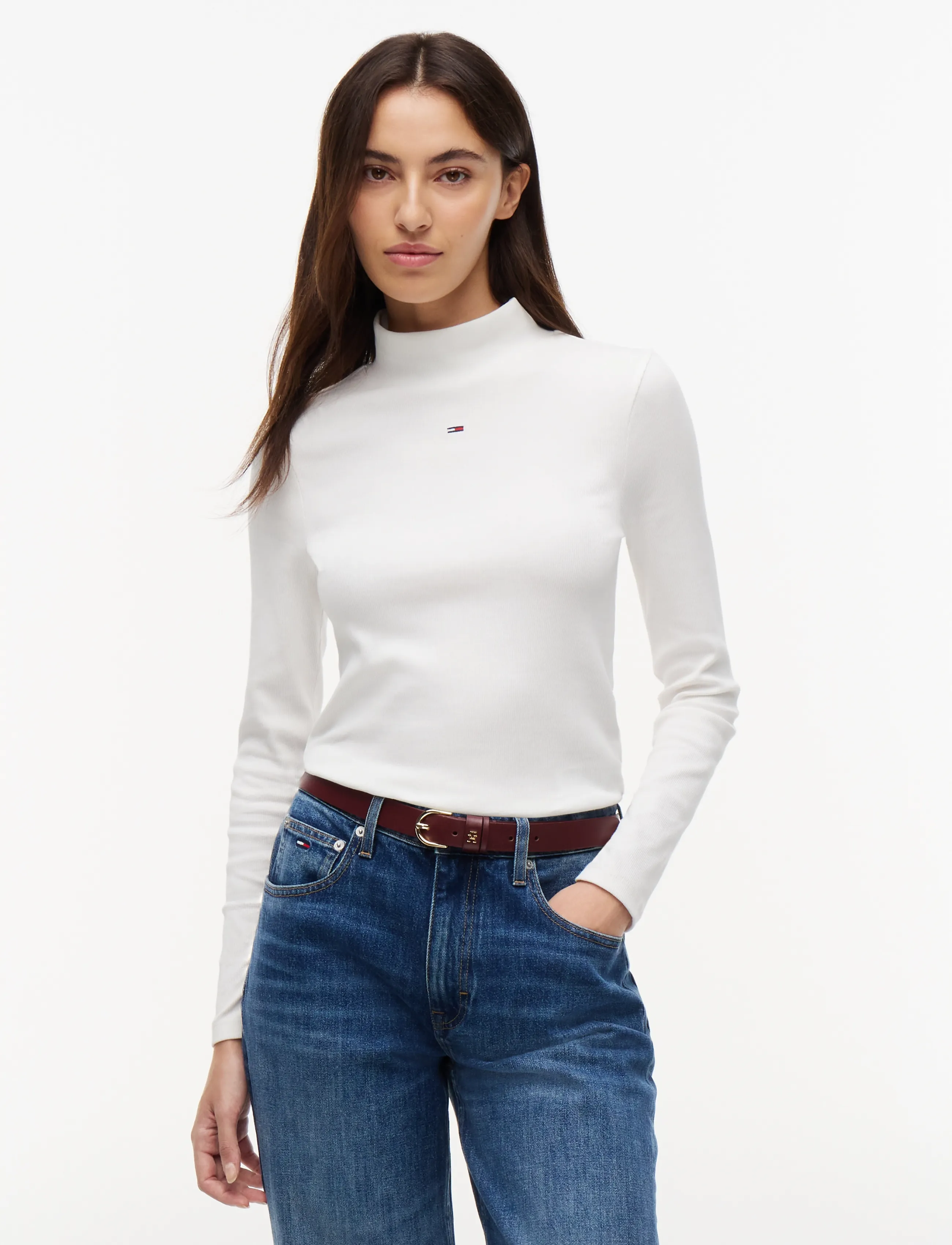 Tommy Jeans TJW ESSENTIAL MOCK NECK - Tommy Hilfiger - ECRU / white