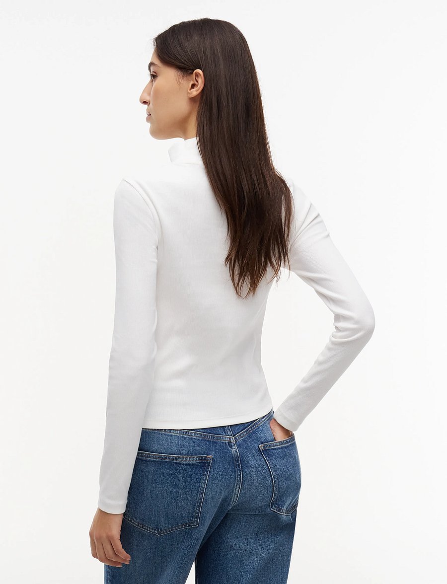 Tommy Jeans - TJW ESSENTIAL MOCK NECK - langärmlige tops - ecru - 2