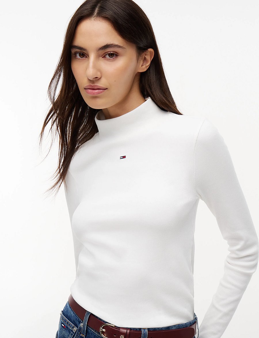 Tommy Jeans - TJW ESSENTIAL MOCK NECK - langärmlige tops - ecru - 3
