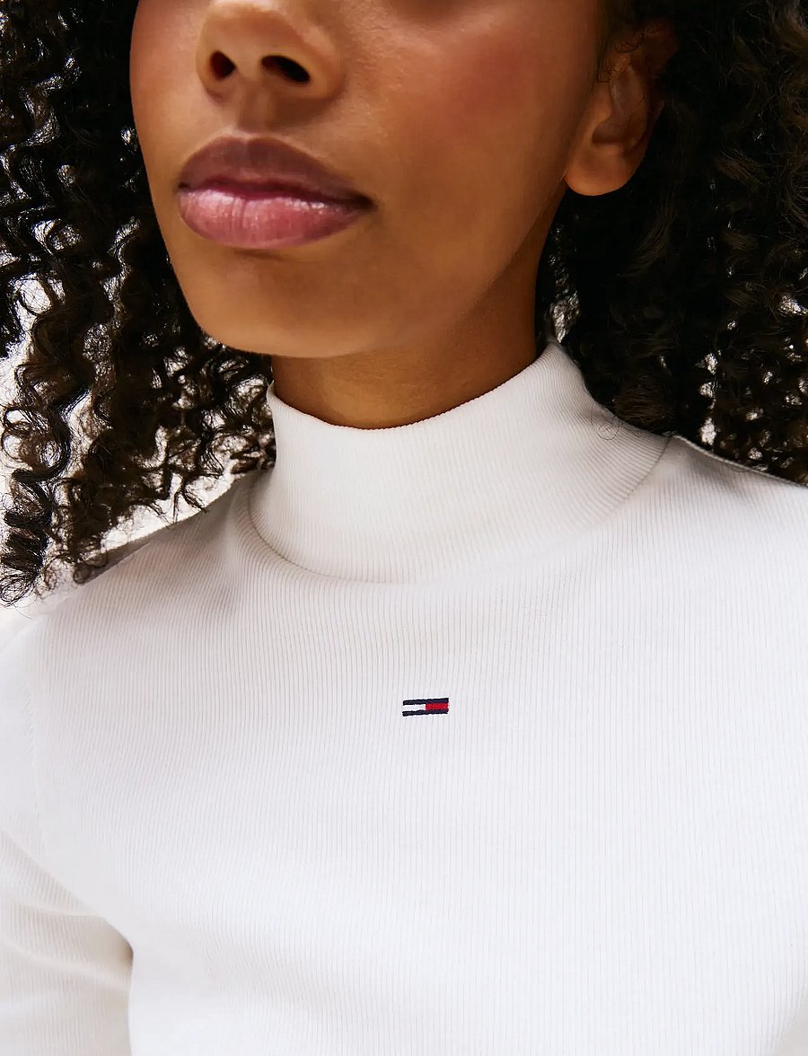 Tommy Jeans - TJW ESSENTIAL MOCK NECK - langärmlige tops - ecru - 5