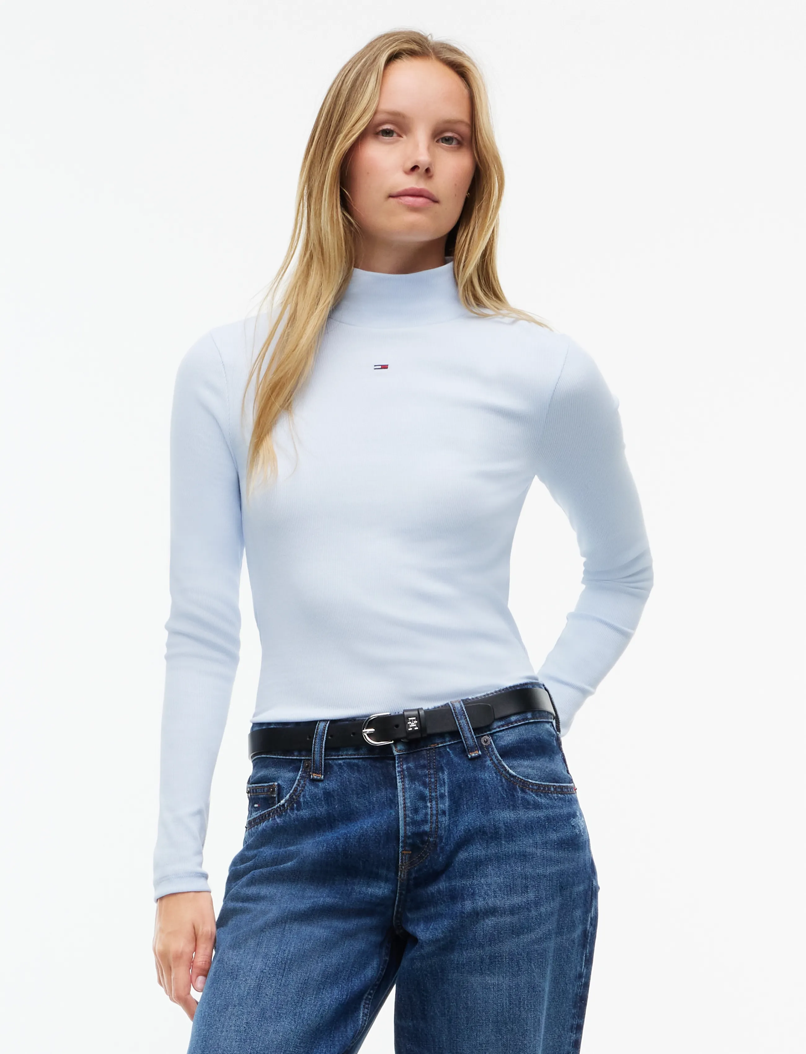 Tommy Jeans TJW ESSENTIAL MOCK NECK - Tommy Jeans - SHEER BLUE / blue