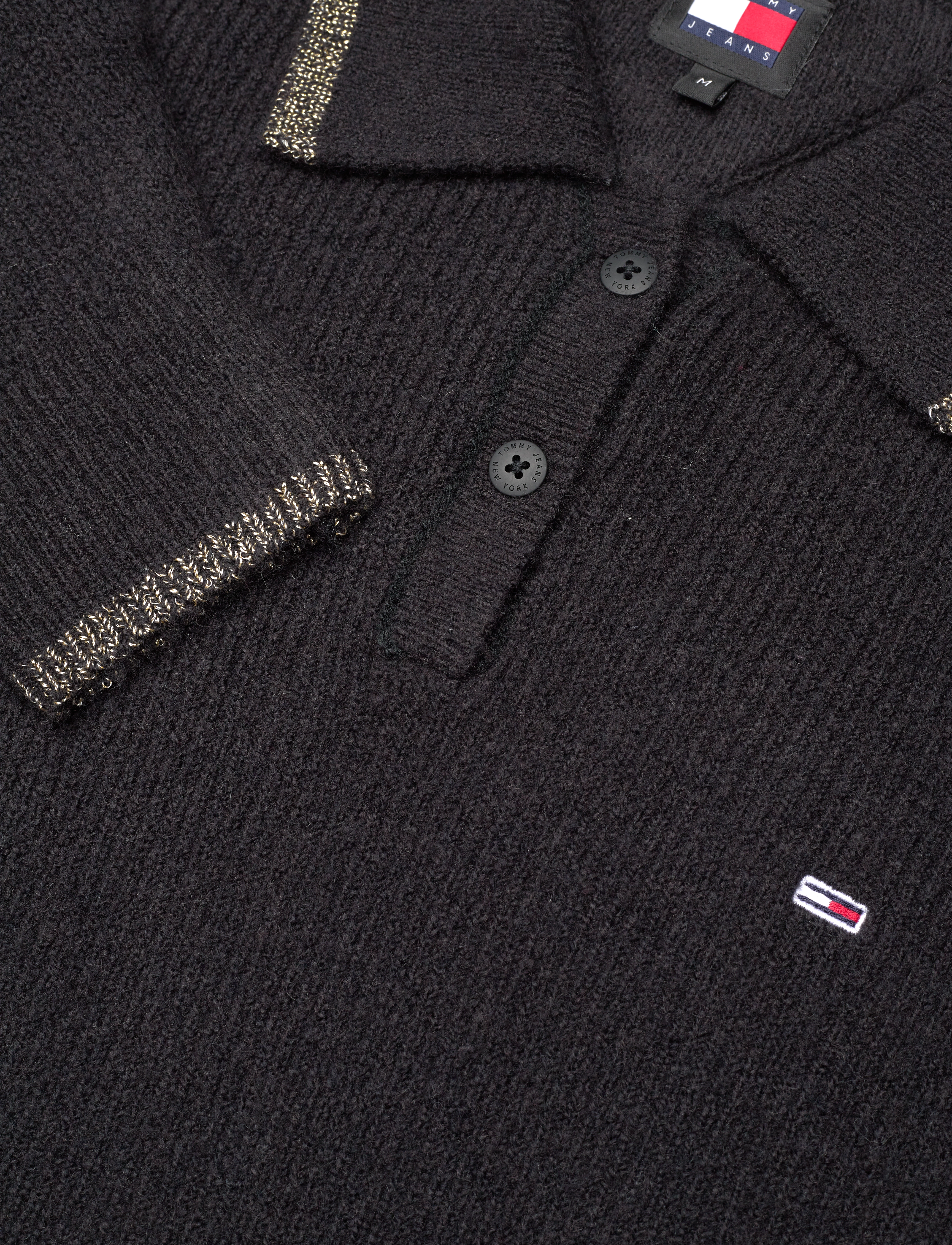 Tommy Jeans - TJW GLITTER POLO SWEATER - black - 2
