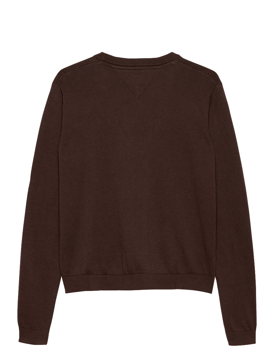 Tommy Jeans - TJW ESSENTIAL VNECK SWEATER EXT - striktrøjer - rich brown - 2