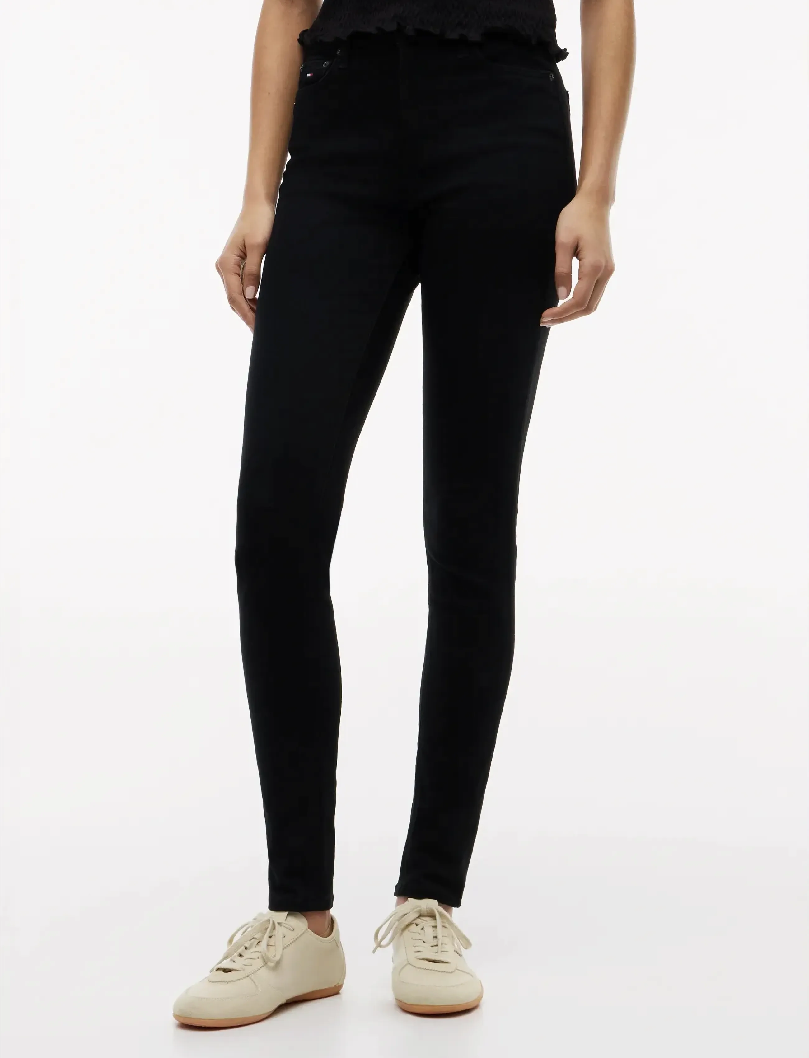 Tommy Jeans NORA MD SKN DH4288 - Transitional Layering - DENIM BLACK / black