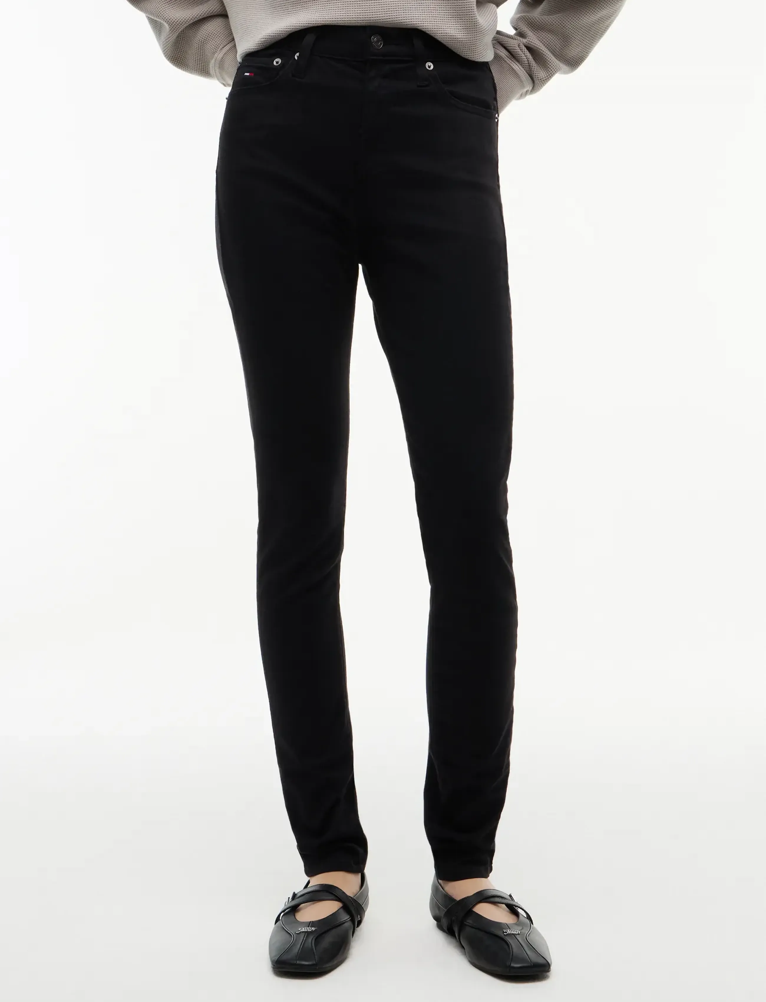 Tommy Jeans SYLVIA HGH SKN DH4288 - Kleidung - DENIM BLACK / black