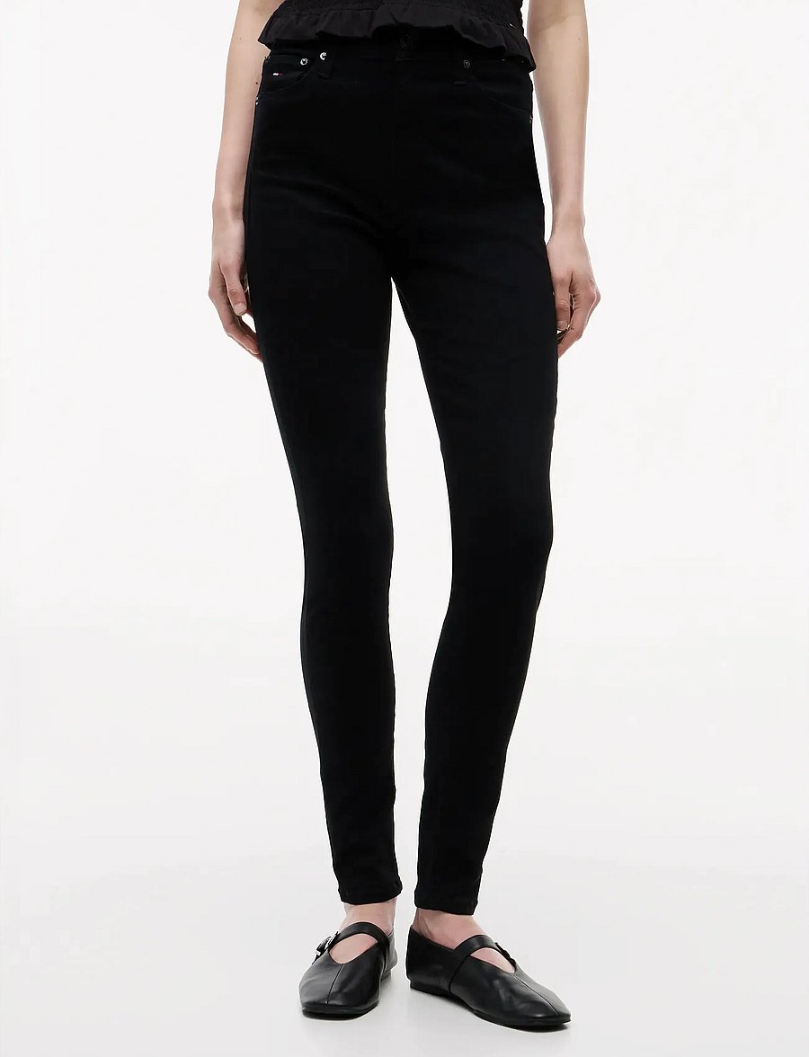 Tommy Jeans - SYLVIA HGH SKN DH4288 - kitsad teksad - denim black - 0