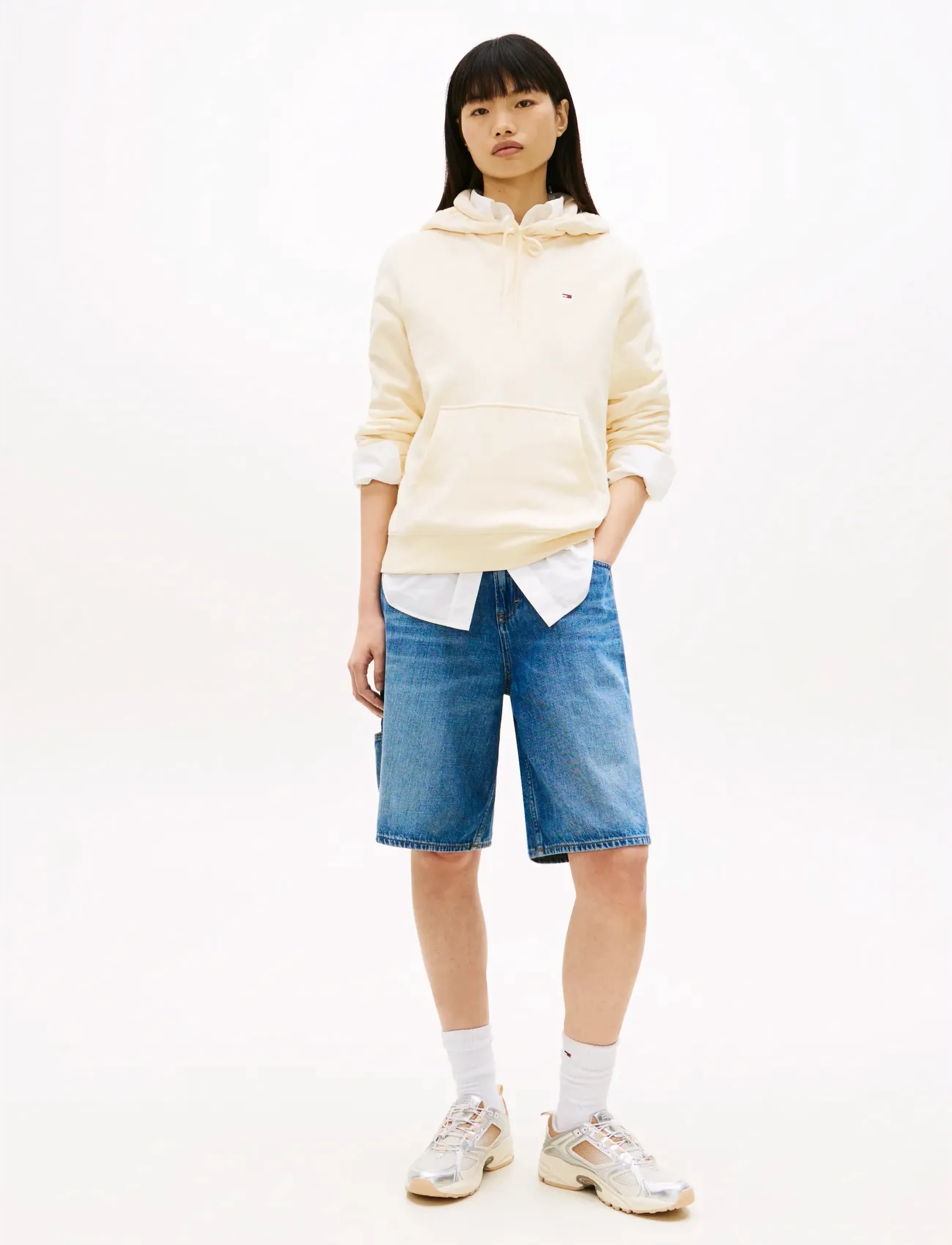 Tommy Jeans - TJW REG S FLAG HOODIE - pulls à capuche - almost yellow - 3