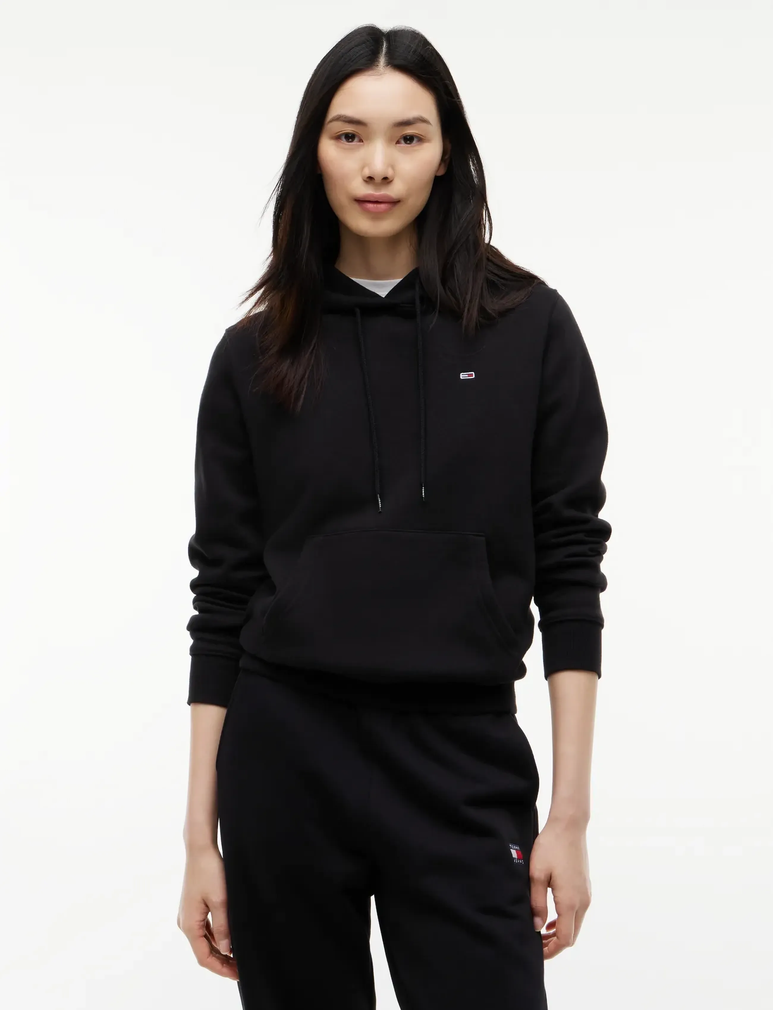 Tommy Jeans TJW REG S FLAG HOODIE - Sweatshirts & Kapuzenpullover - BLACK / black