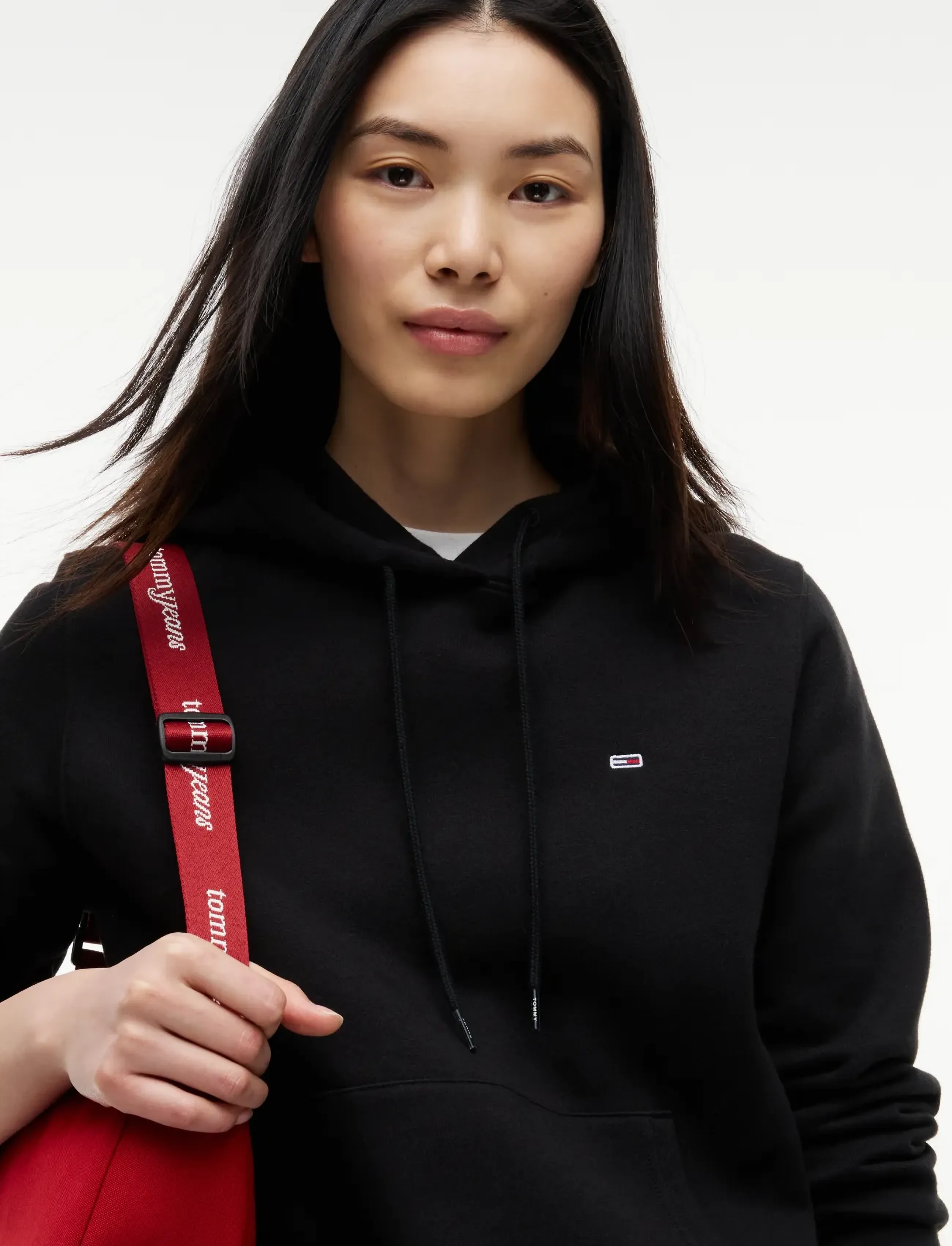 Tommy Jeans - TJW REG S FLAG HOODIE - hoodies - black - 4