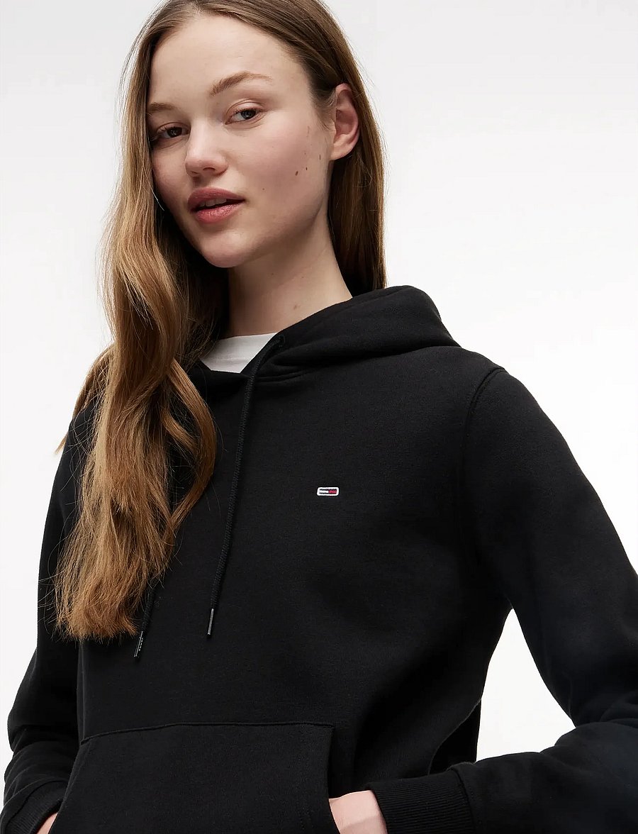 Tommy Jeans - TJW REG S FLAG HOODIE - hoodies - black - 4