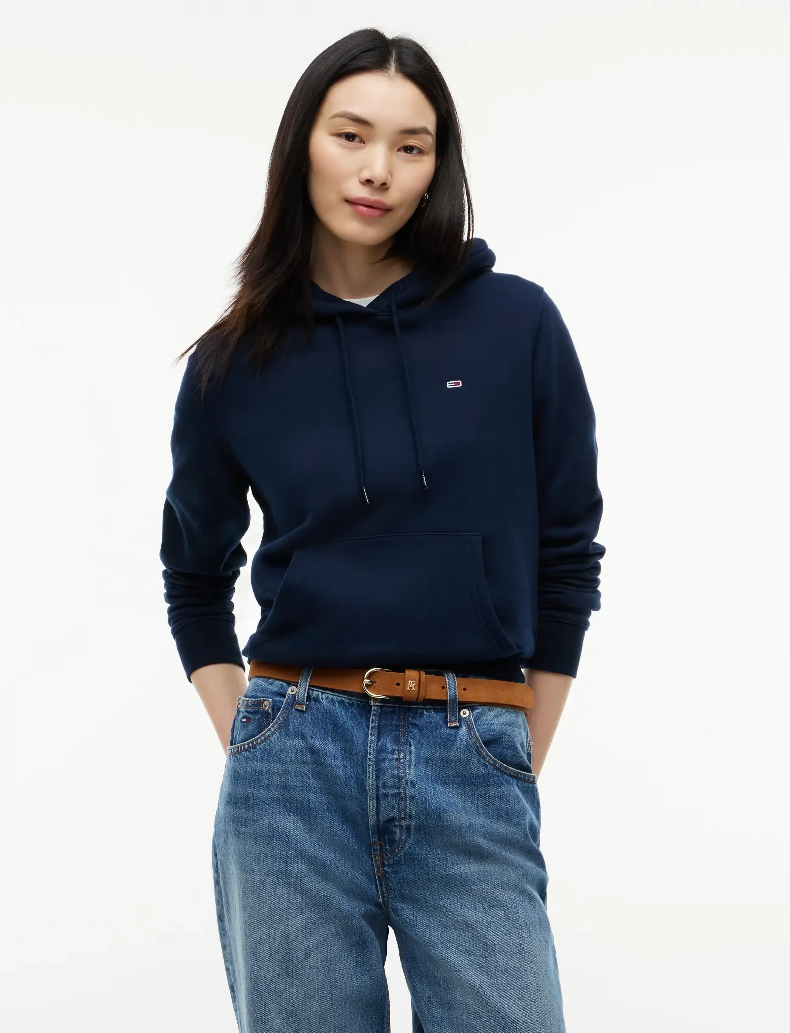 Tommy Jeans TJW REG S FLAG HOODIE - Tommy Hilfiger - DARK NIGHT NAVY / navy