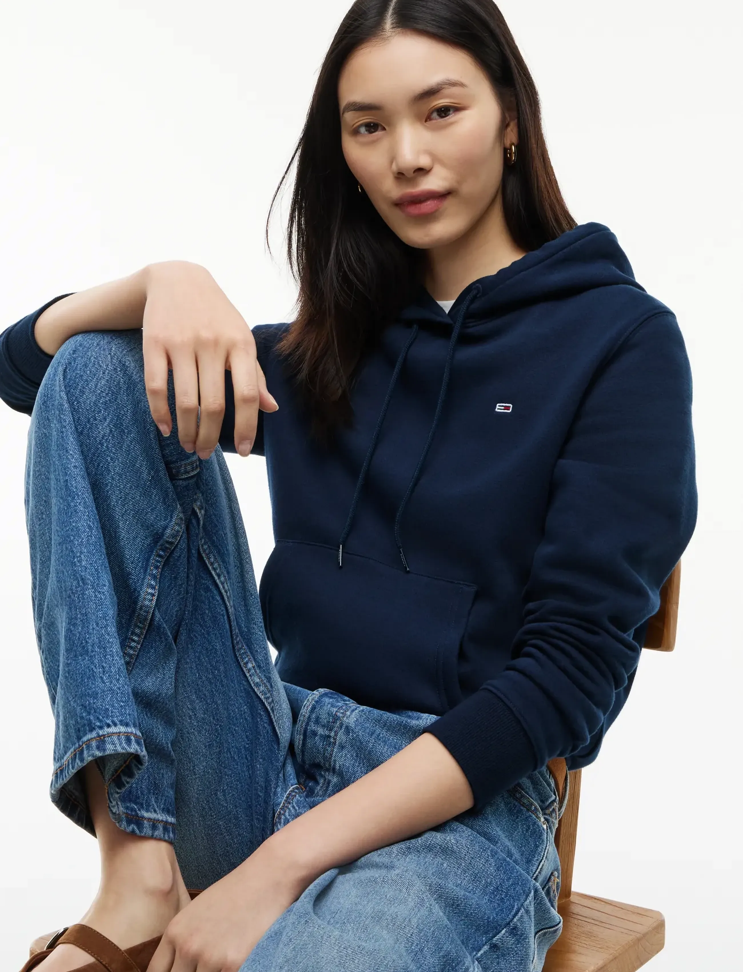 Tommy Jeans - TJW REG S FLAG HOODIE - kapuutsiga pusad - dark night navy - 5