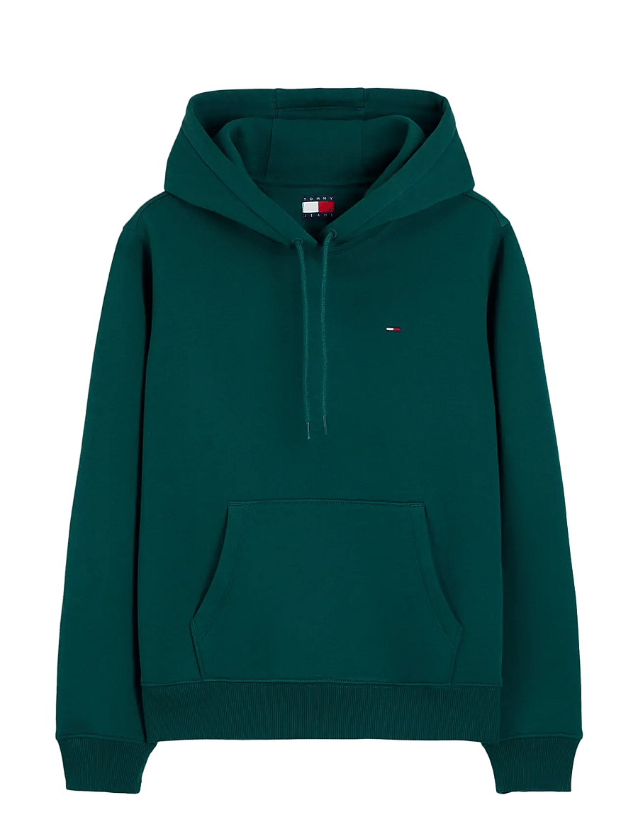Tommy Jeans - TJW REG S FLAG HOODIE - kapuutsiga pusad - elegant green - 1