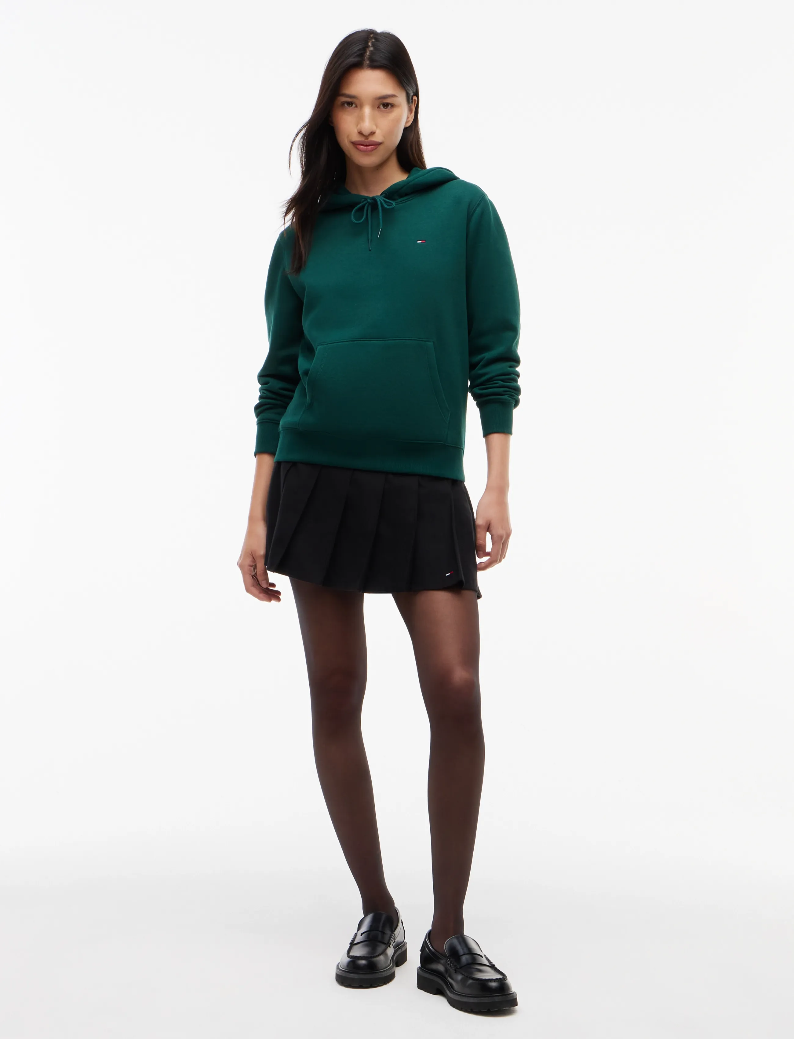 Tommy Jeans - TJW REG S FLAG HOODIE - kapuutsiga pusad - elegant green - 4