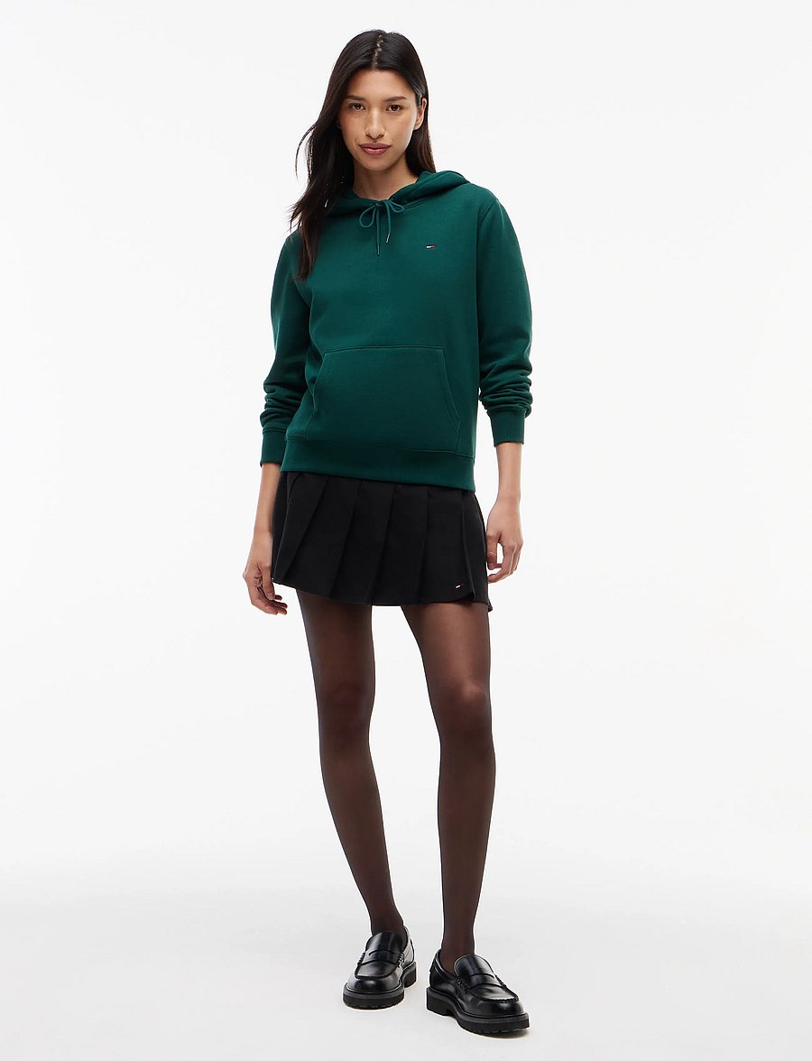 Tommy Jeans - TJW REG S FLAG HOODIE - kapuutsiga pusad - elegant green - 4